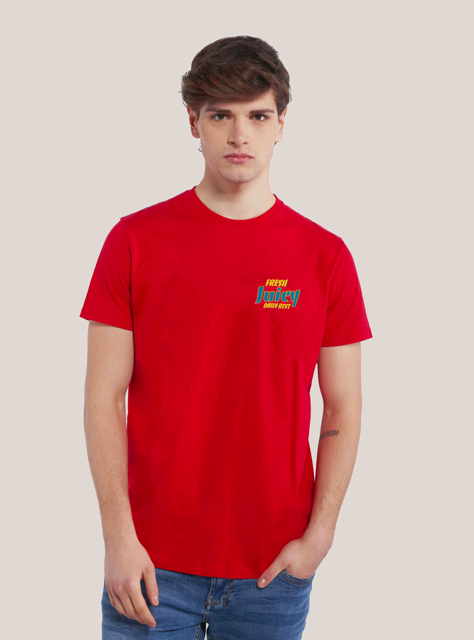 Maglietta stampa lemonade, ROSSO