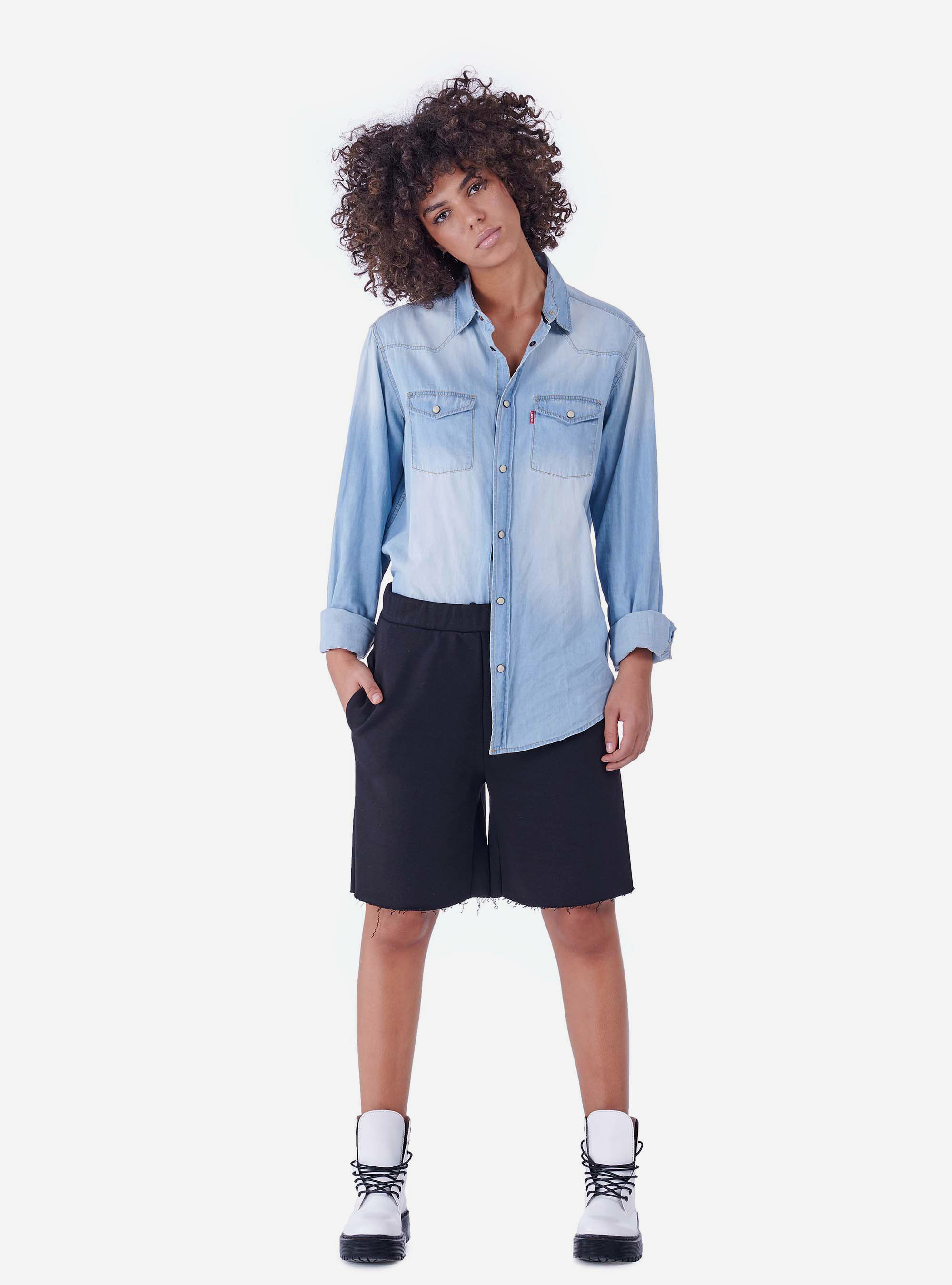 Shorts di felpa, BLACK