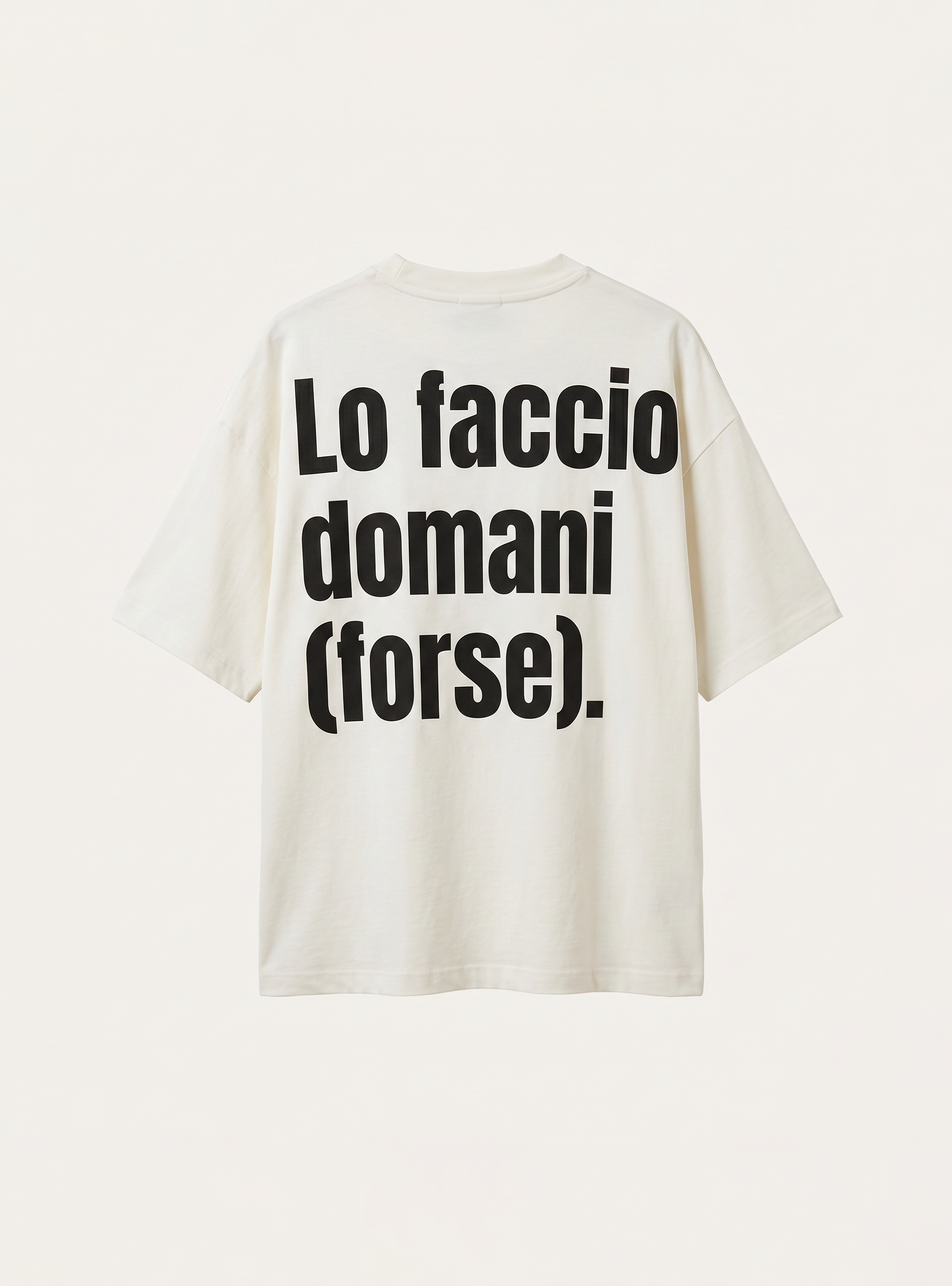 T- shirt base boxy con stampa lo faccio domani, WH1 OFF WHITE