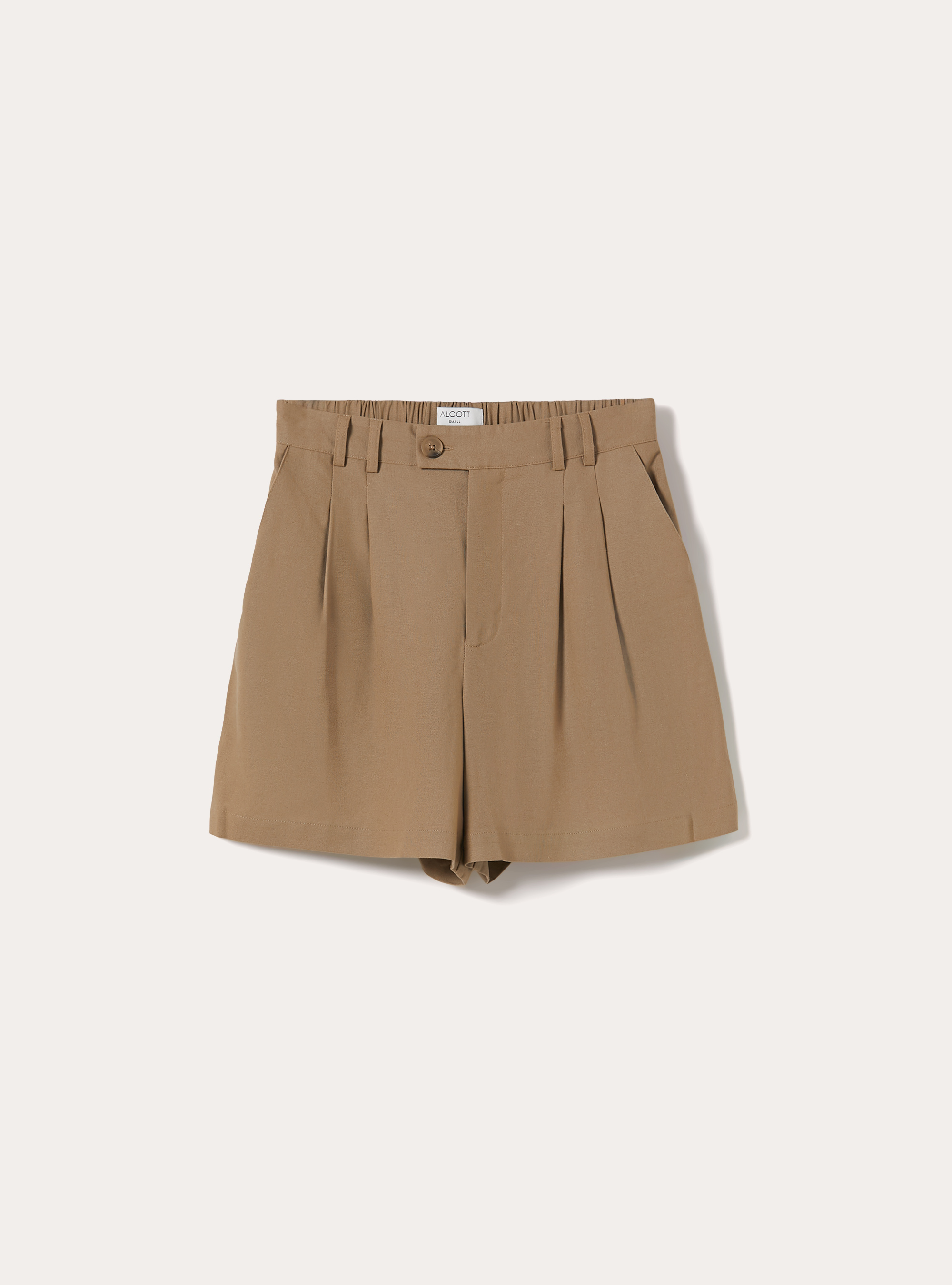 Einfarbige Bermudas aus Leinenmischung, TB2 TOBACCO MEDIUM