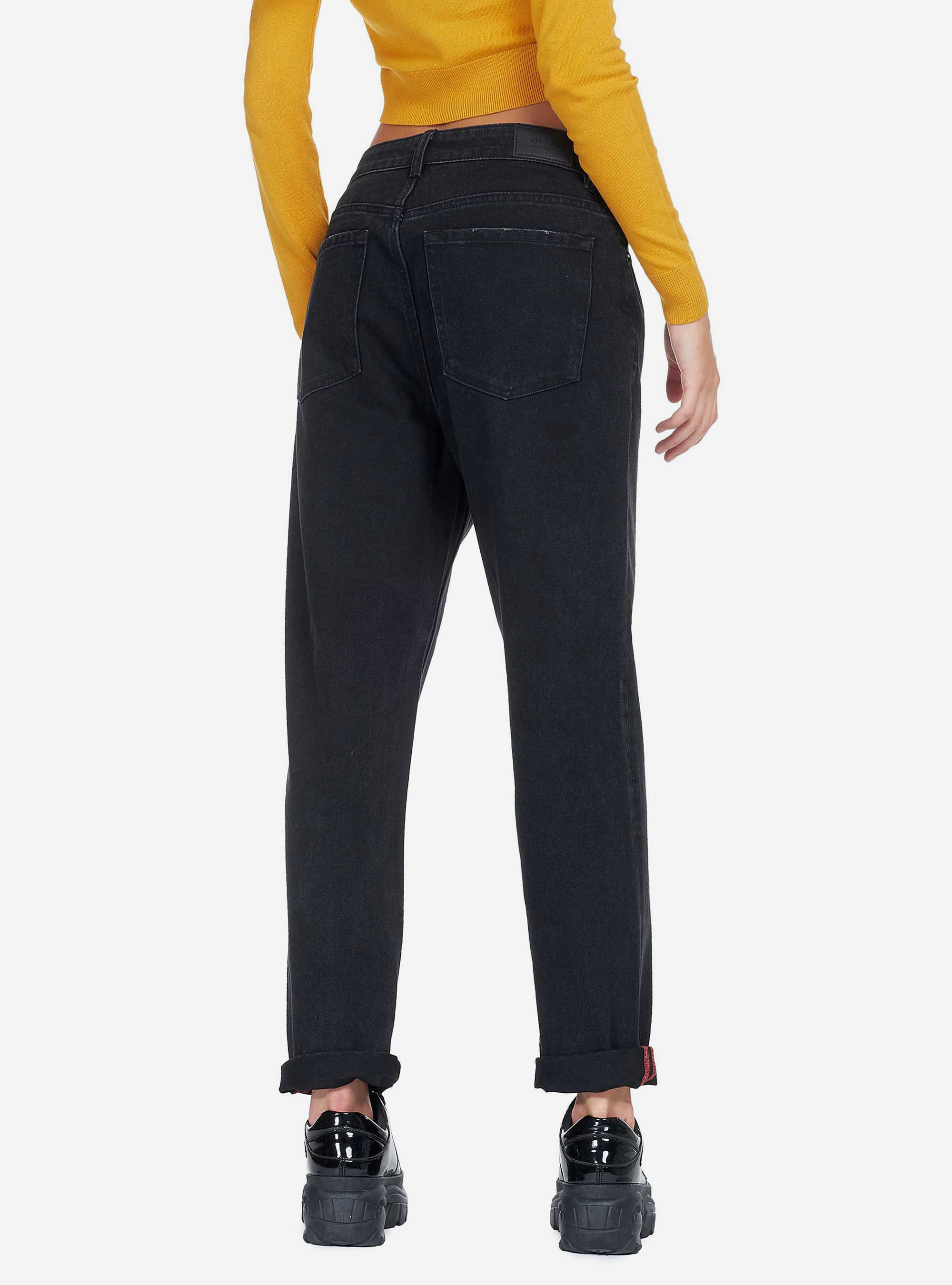 JEANS MOM FIT HIGH WAIST, BLACK
