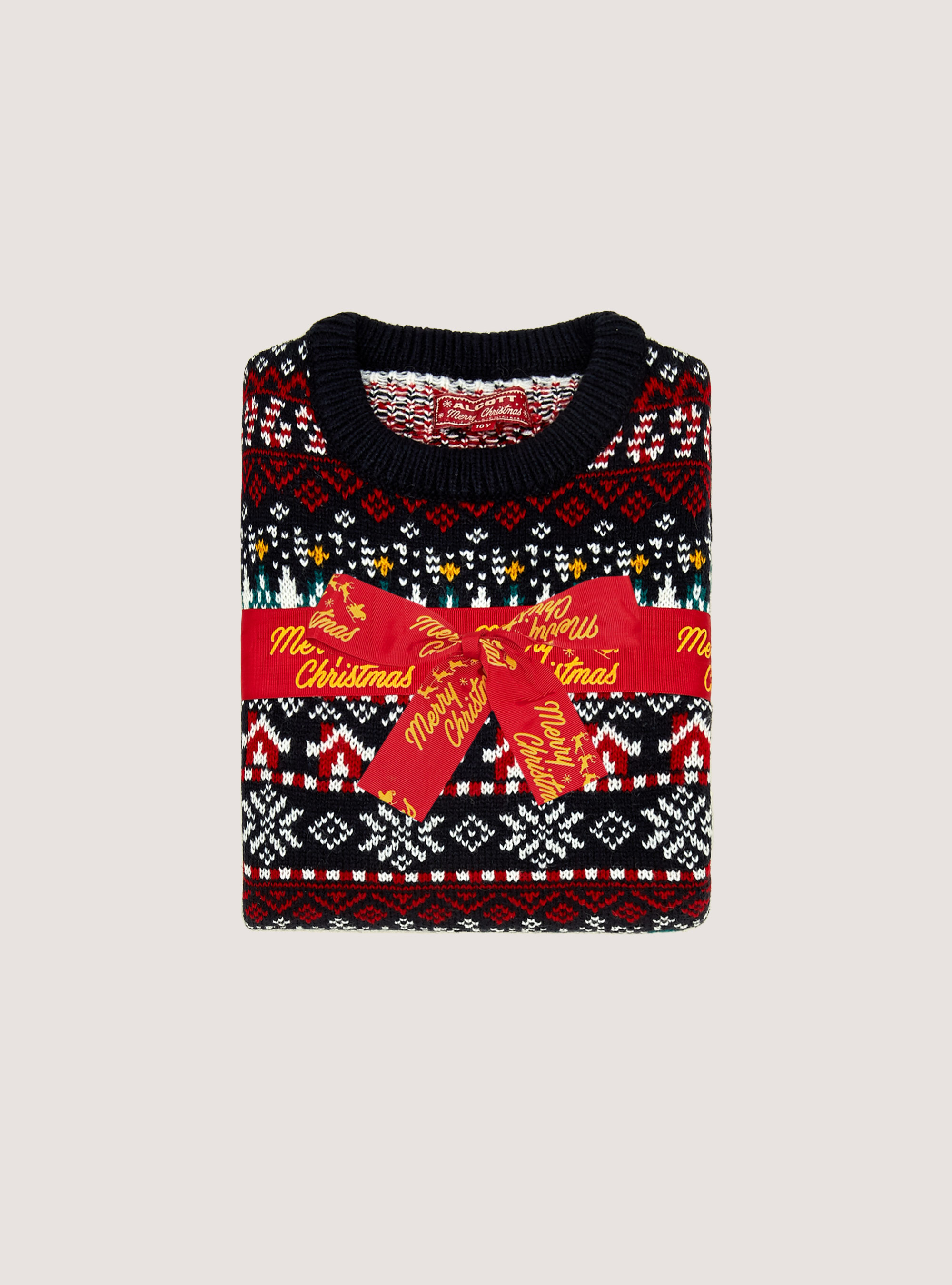 Christmas Family Collection all over pullover, NA1 NAVY DARK