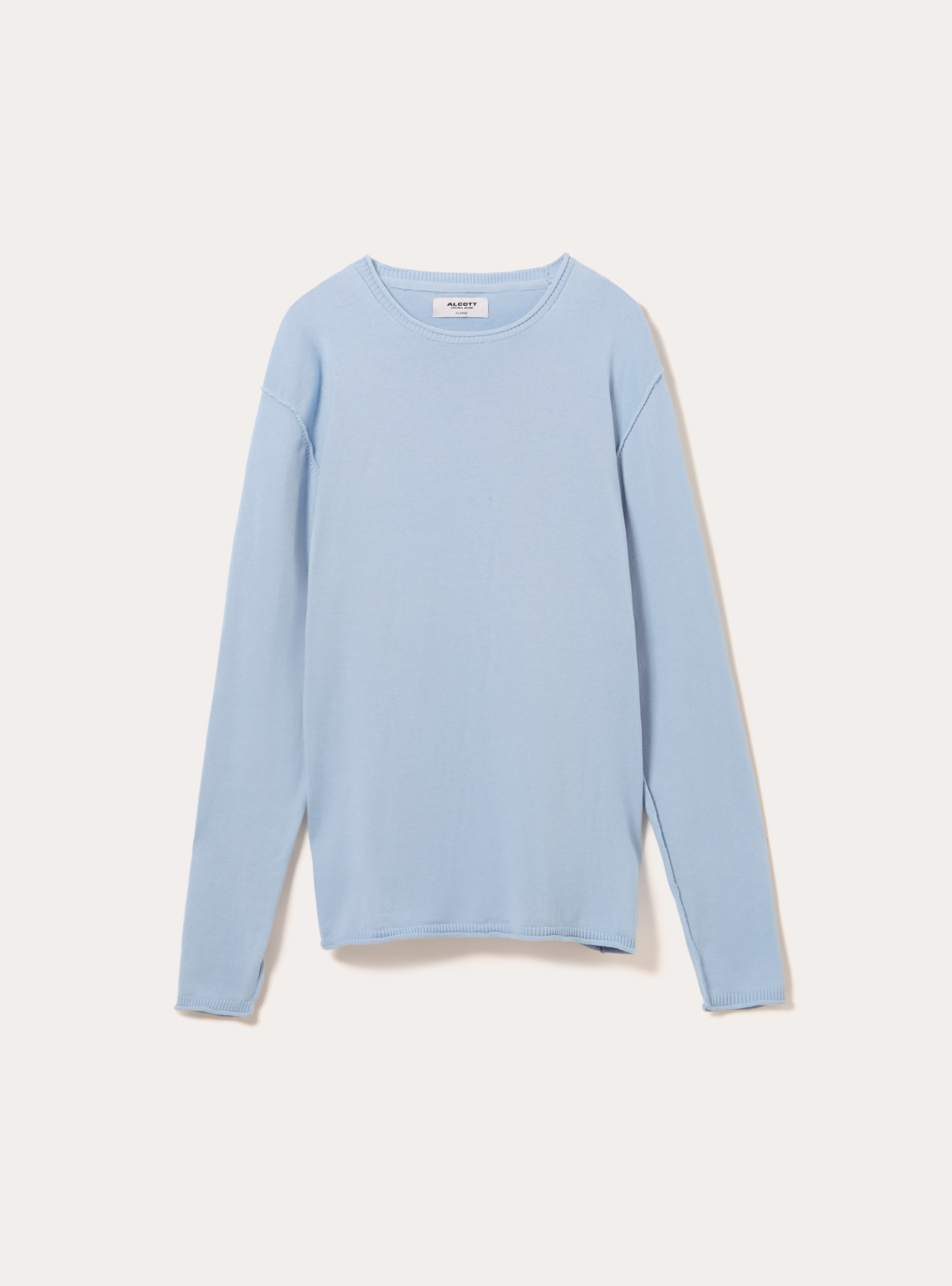 Raw cut pullover with roll neck, AZ2 AZZURRE MEDIUM