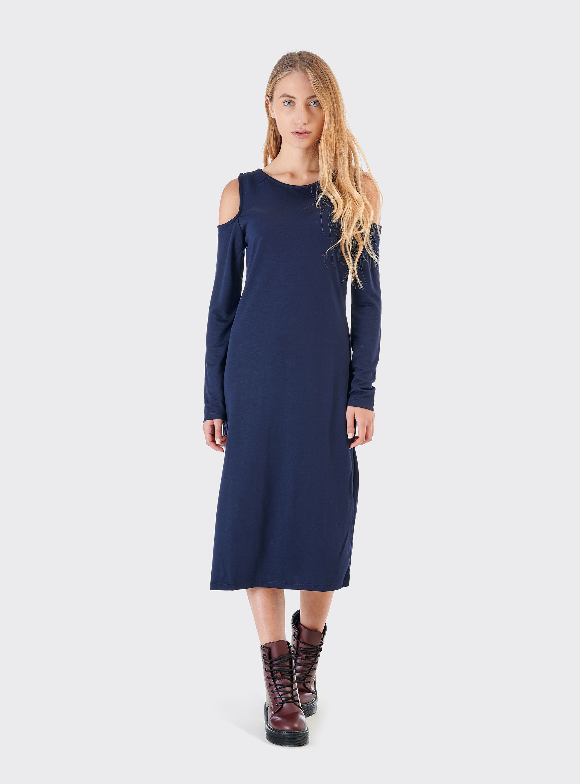 Abito spalle scoperte, C210 BLUE NAVY
