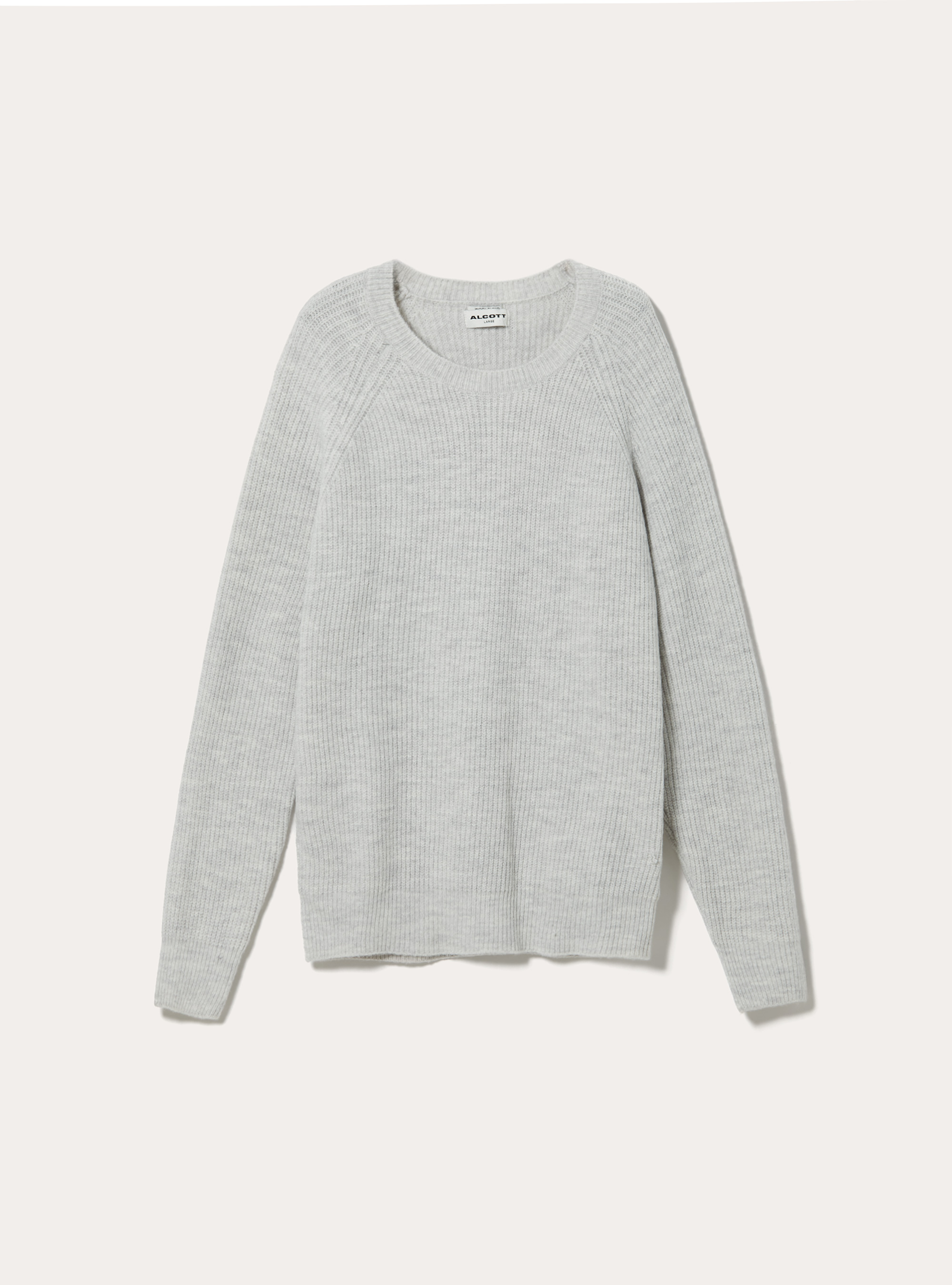 Jersey de canalé inglés en mezcla de lana, MGY2 GREY MEL MEDIUM