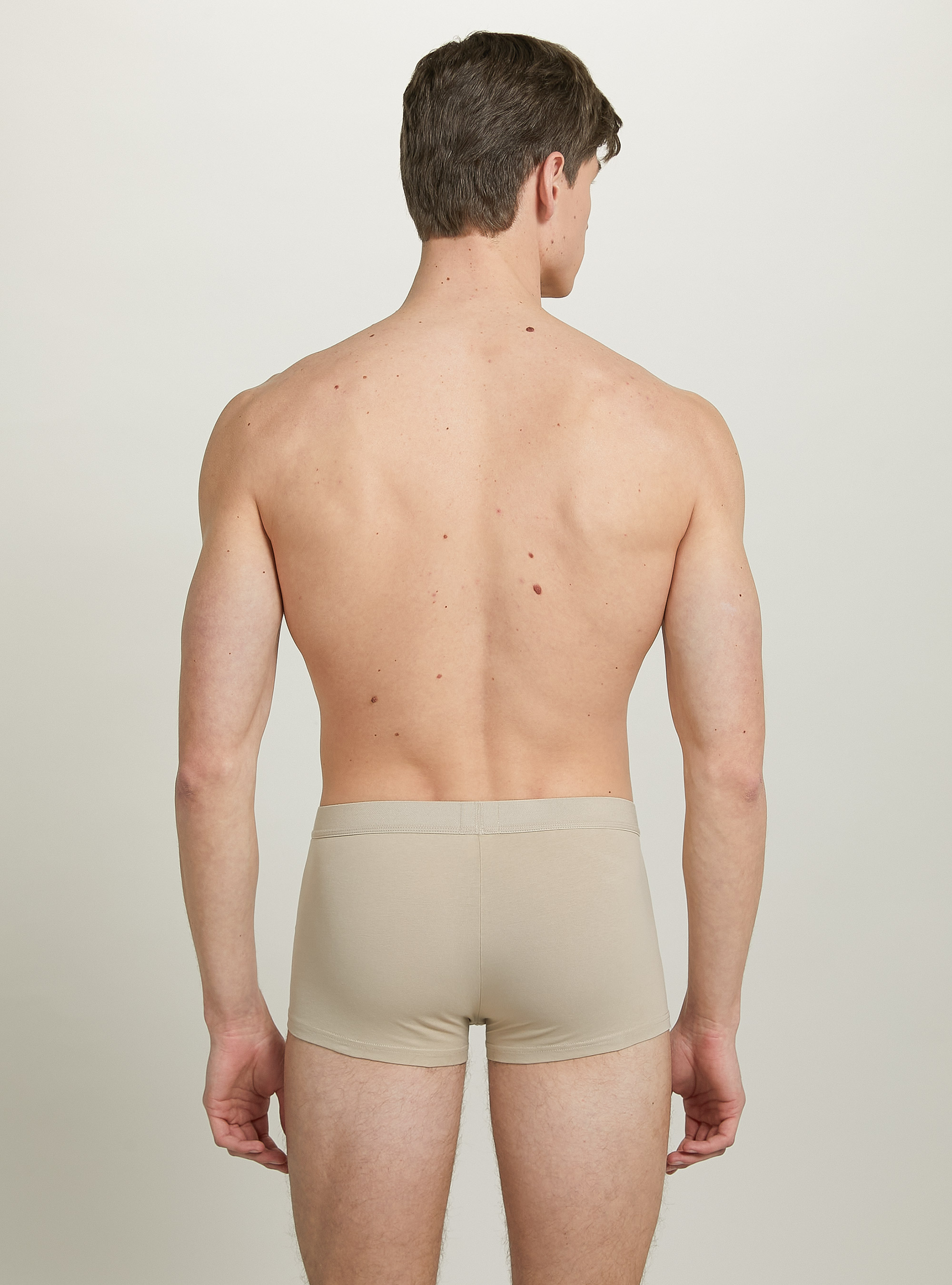 Set of 3 stretch cotton boxer shorts, BG2 BEIGE MEDIUM