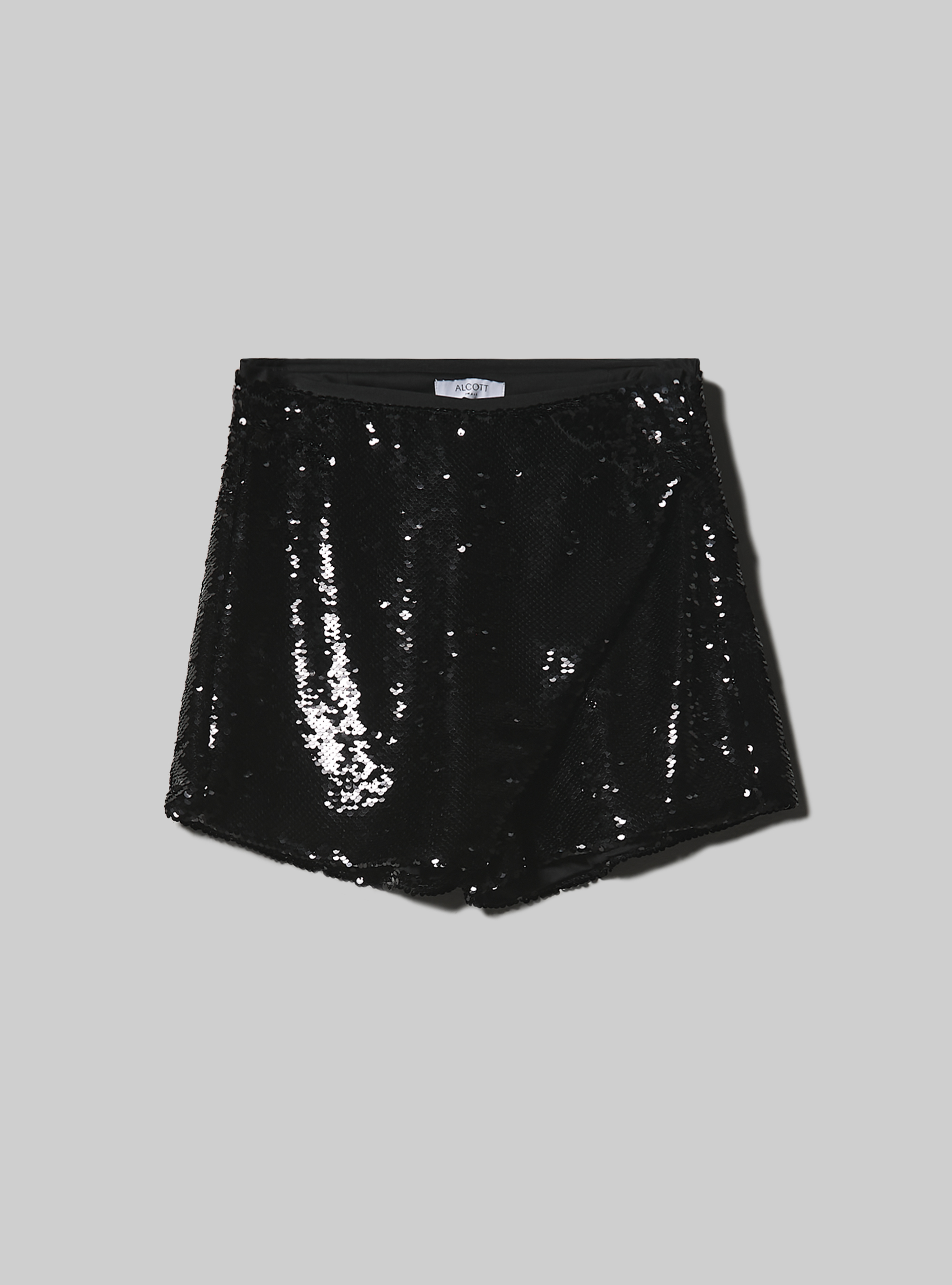 Mini skort with sequins, BK1 BLACK