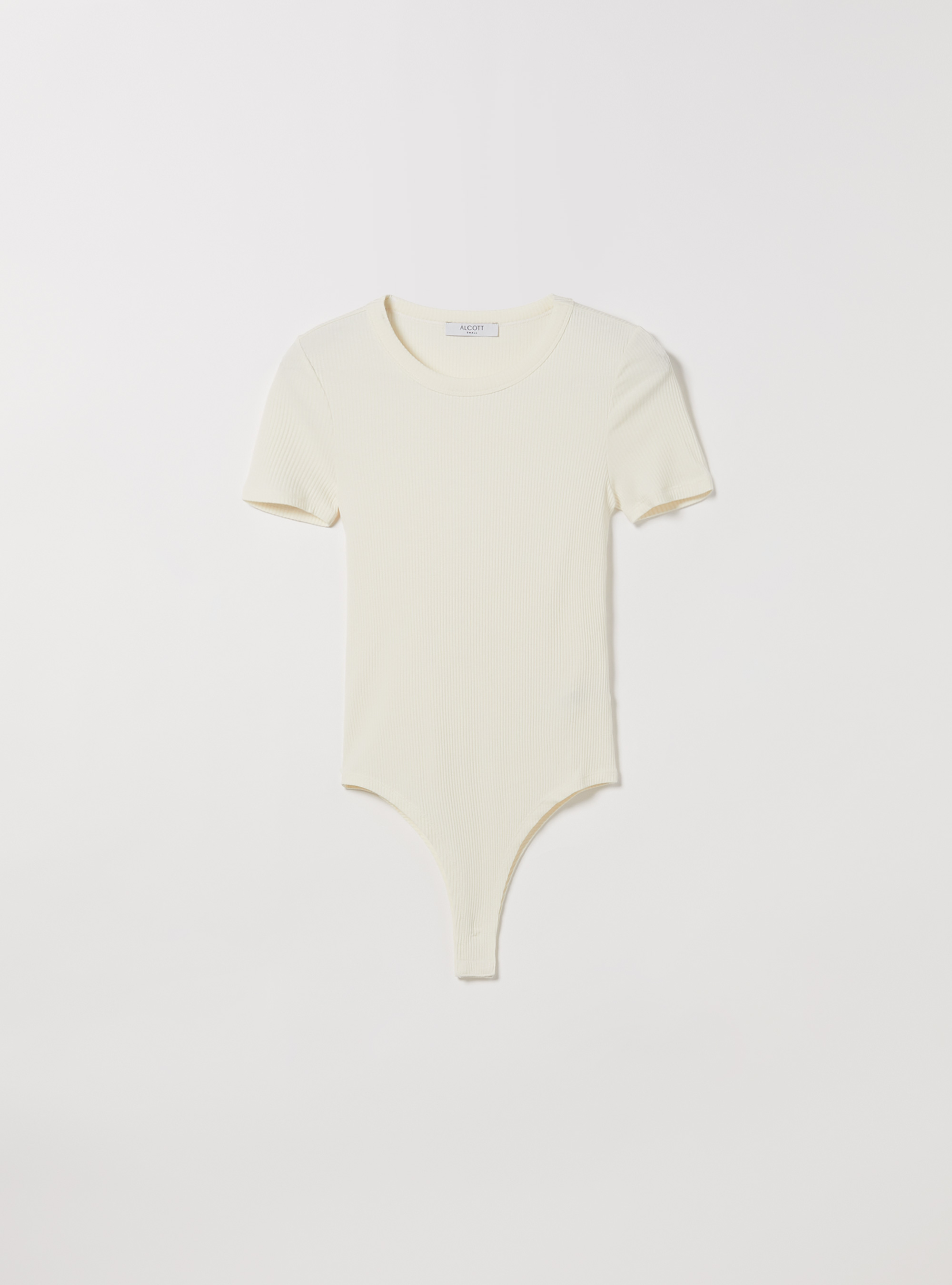 Ribbed short-sleeved bodysuit, WH2 WHITE