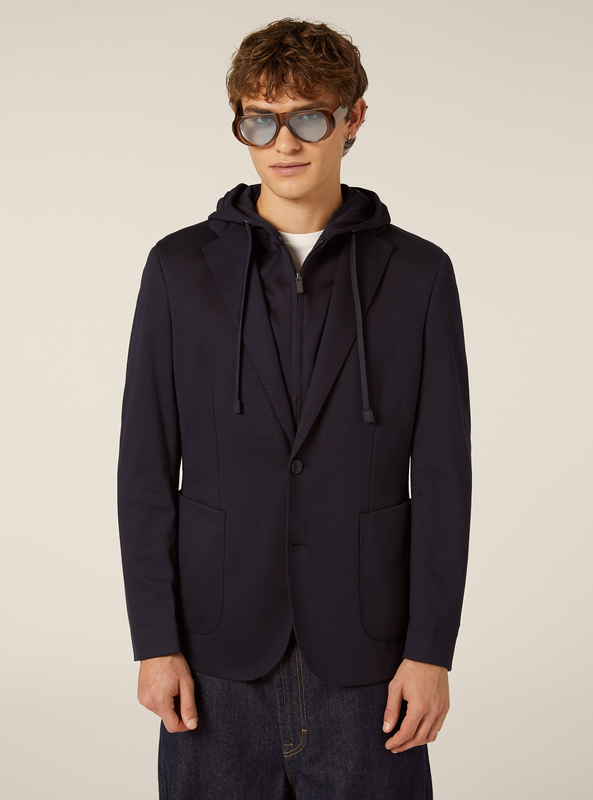 Giacca con cappuccio removibile, NA1 NAVY DARK