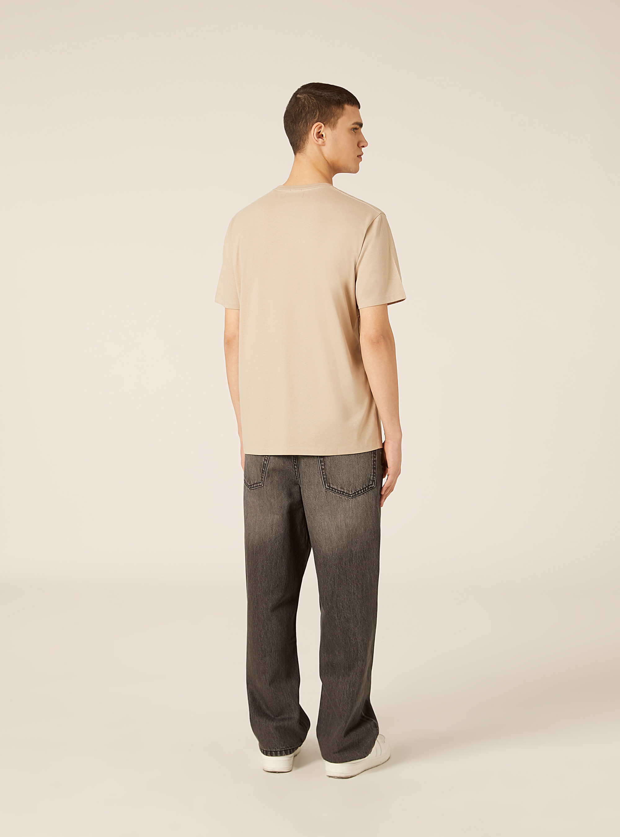 Maglietta girocollo basica, BG2 BEIGE MEDIUM