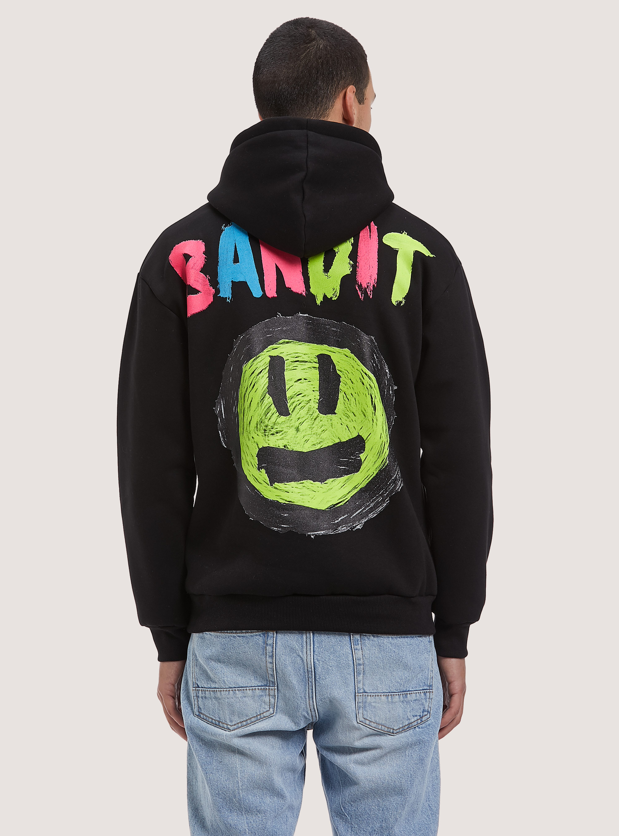 Felpa con stampa Smile Collection, BK1 BLACK