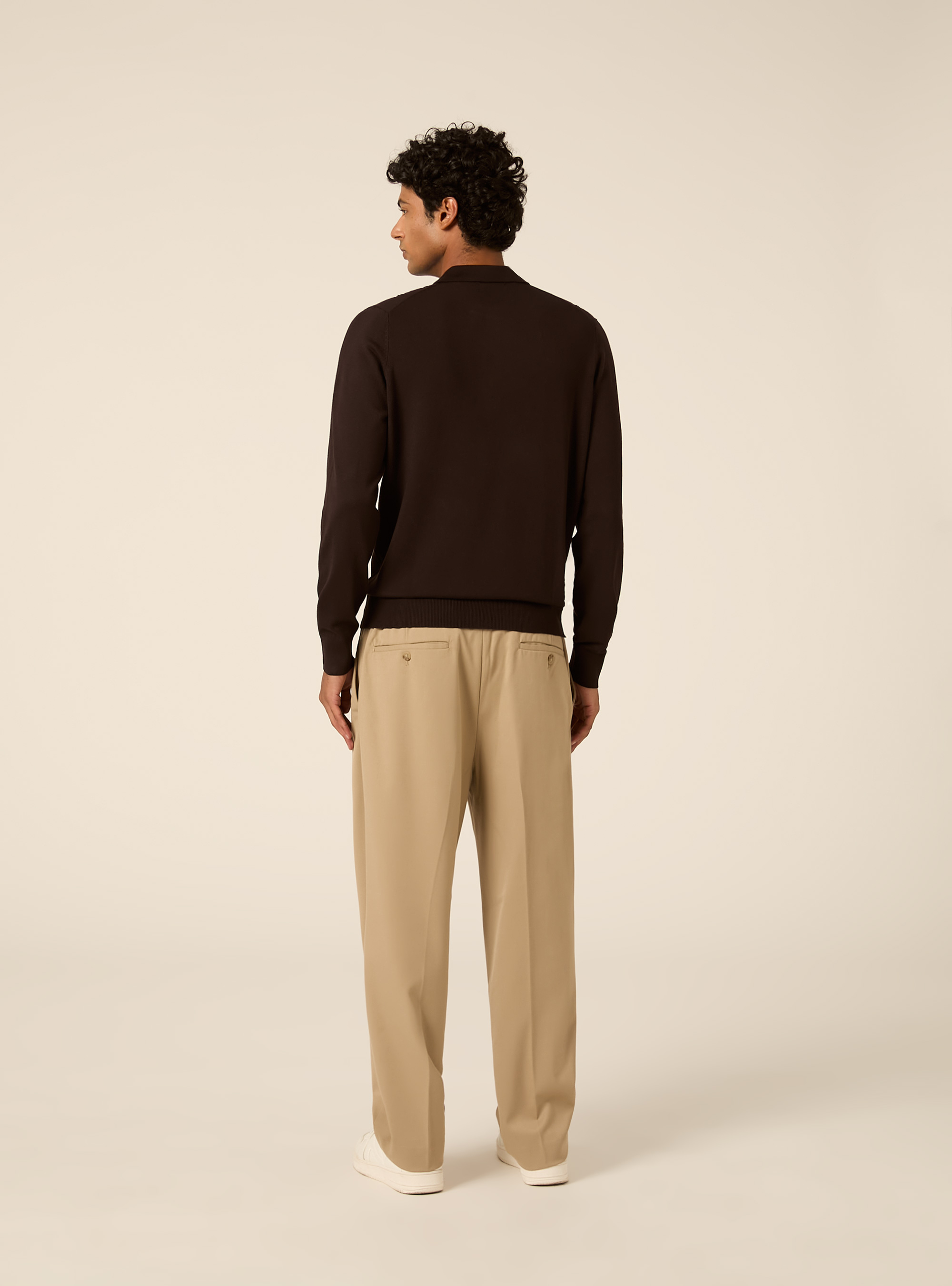 Polo in maglia  in viscosa, BR1 BROWN DARK