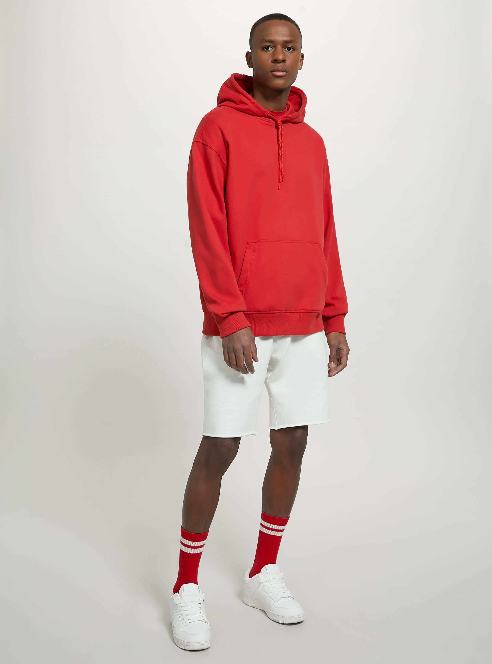 Sweatshirt with hood and pouch pocket, RD2 RED MEDIUM