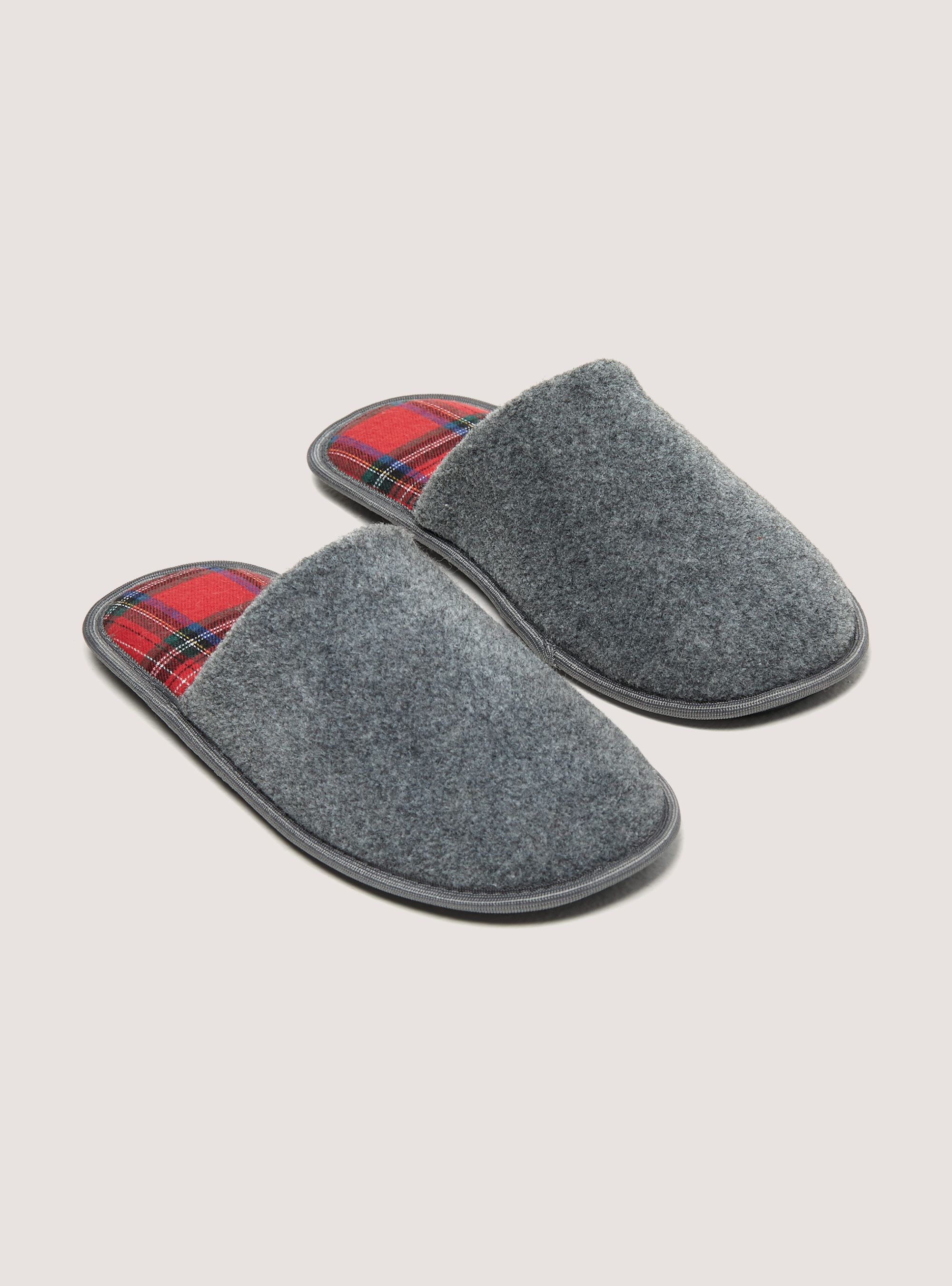 Pantofole con interno in tartan, C4498 RED