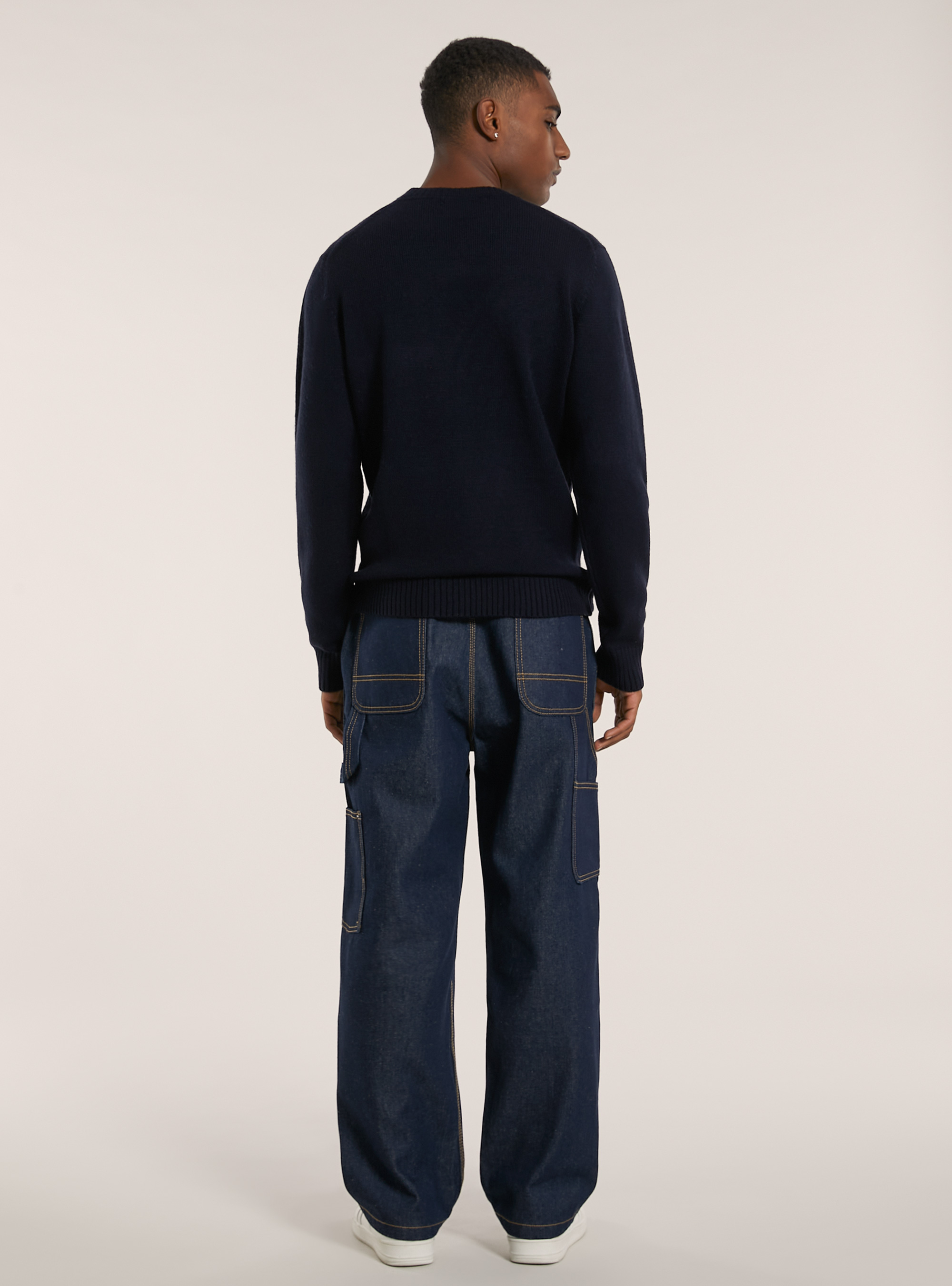 Cashmere like crew-neck pullover, NA2 NAVY MEDIUM