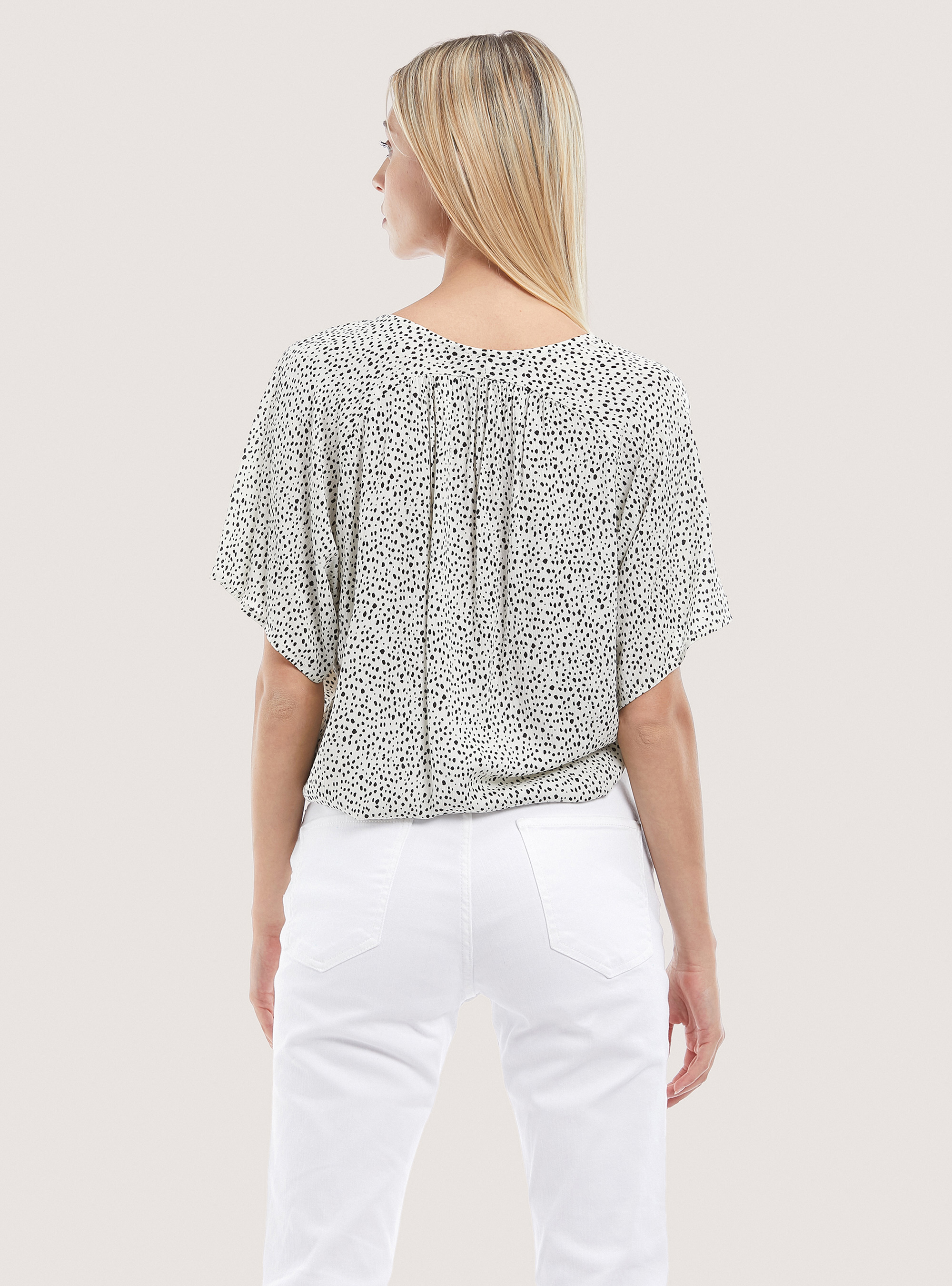 Printed knot blouse, MULTICOLOR