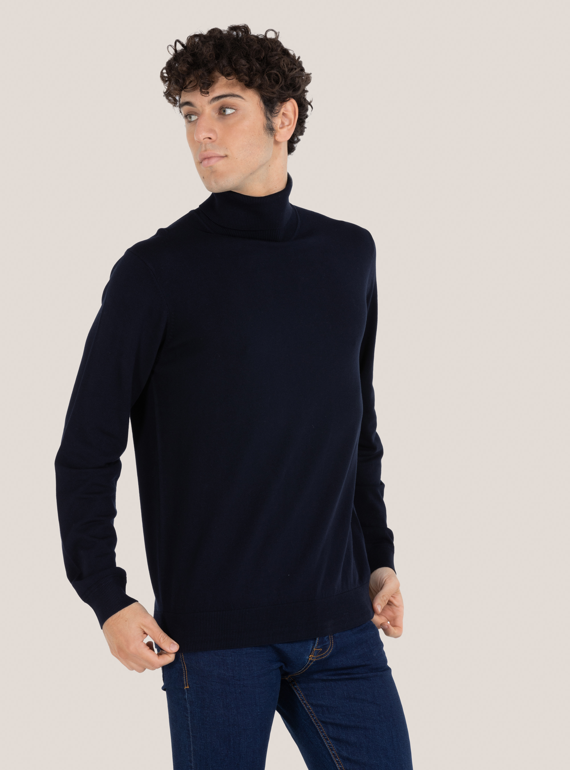 Basic turtleneck pullover, BLUE NAVY