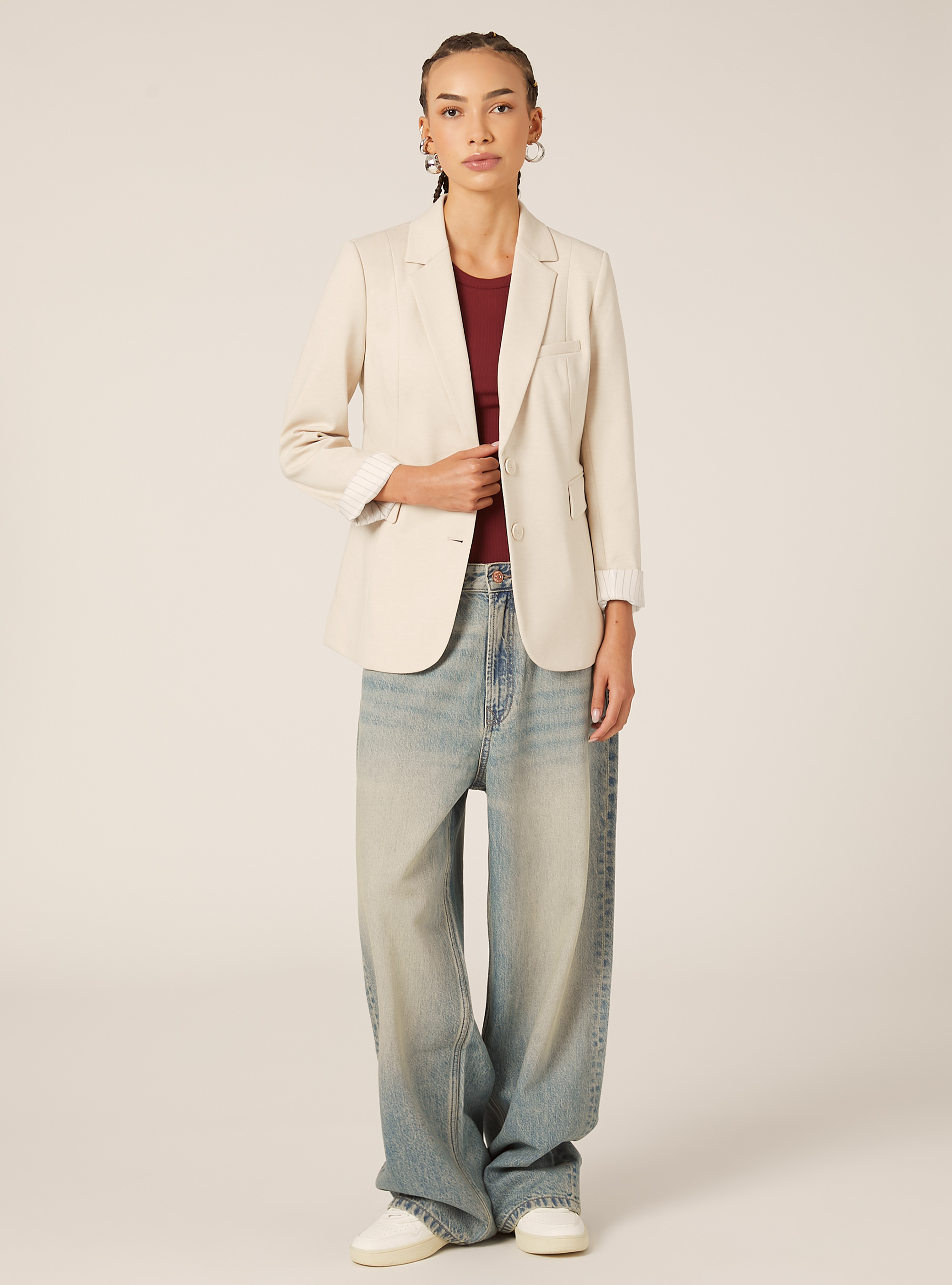 Jersey blazer, CR2 CREAM MEDIUM