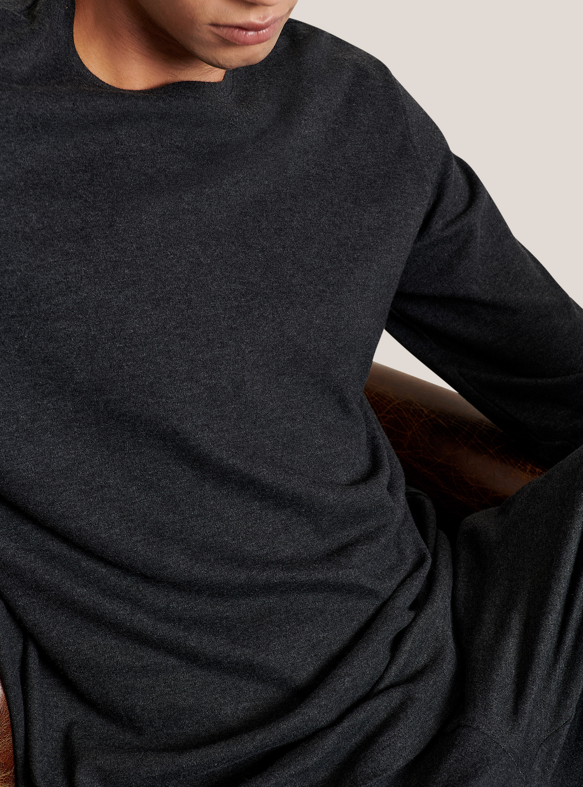 Plain cotton pyjamas, GREY MELANGE