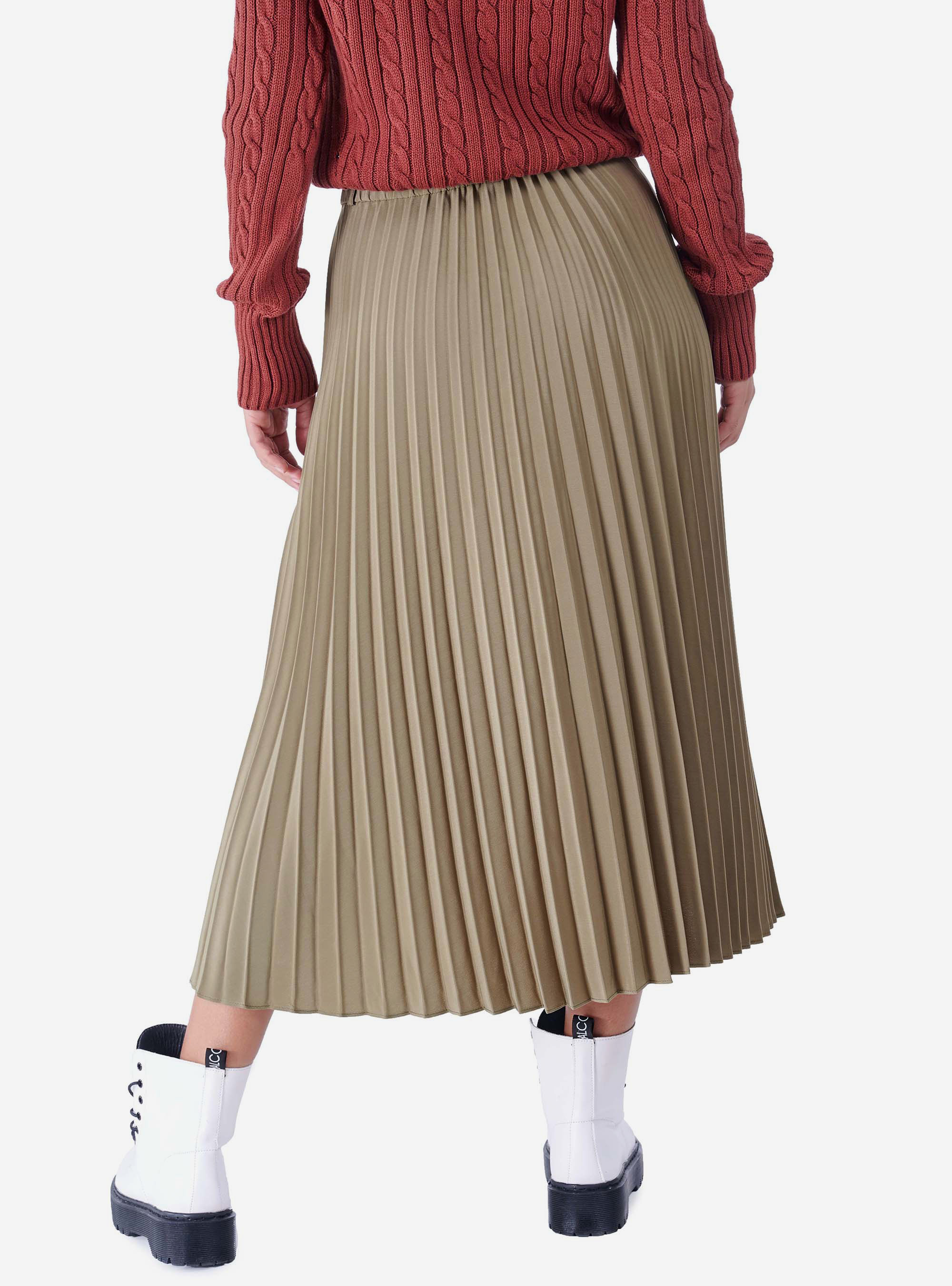 Gonna lunga  plissettata, KAKI