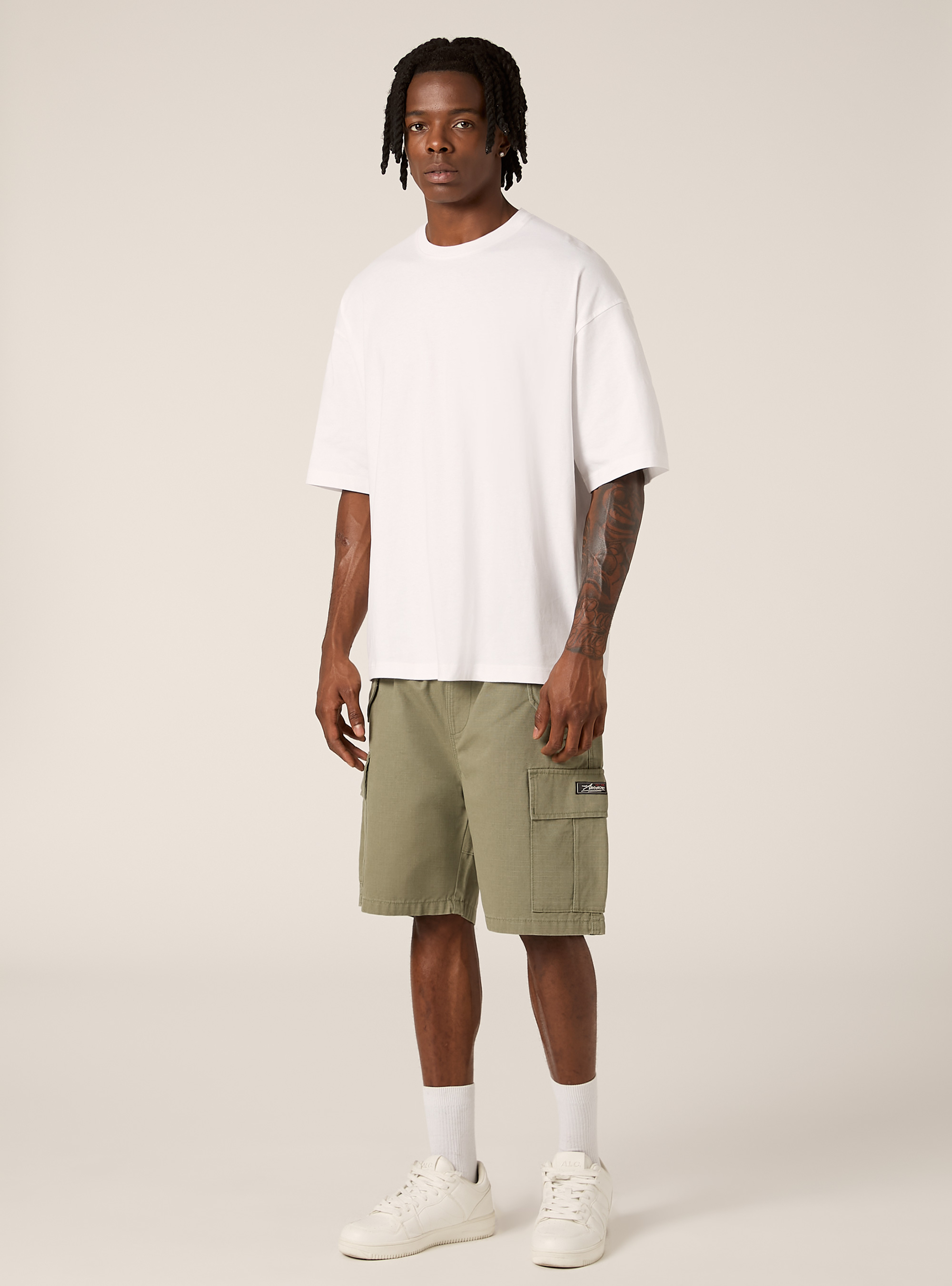 Tee-shirt &agrave; la coupe large, WH3 WHITE