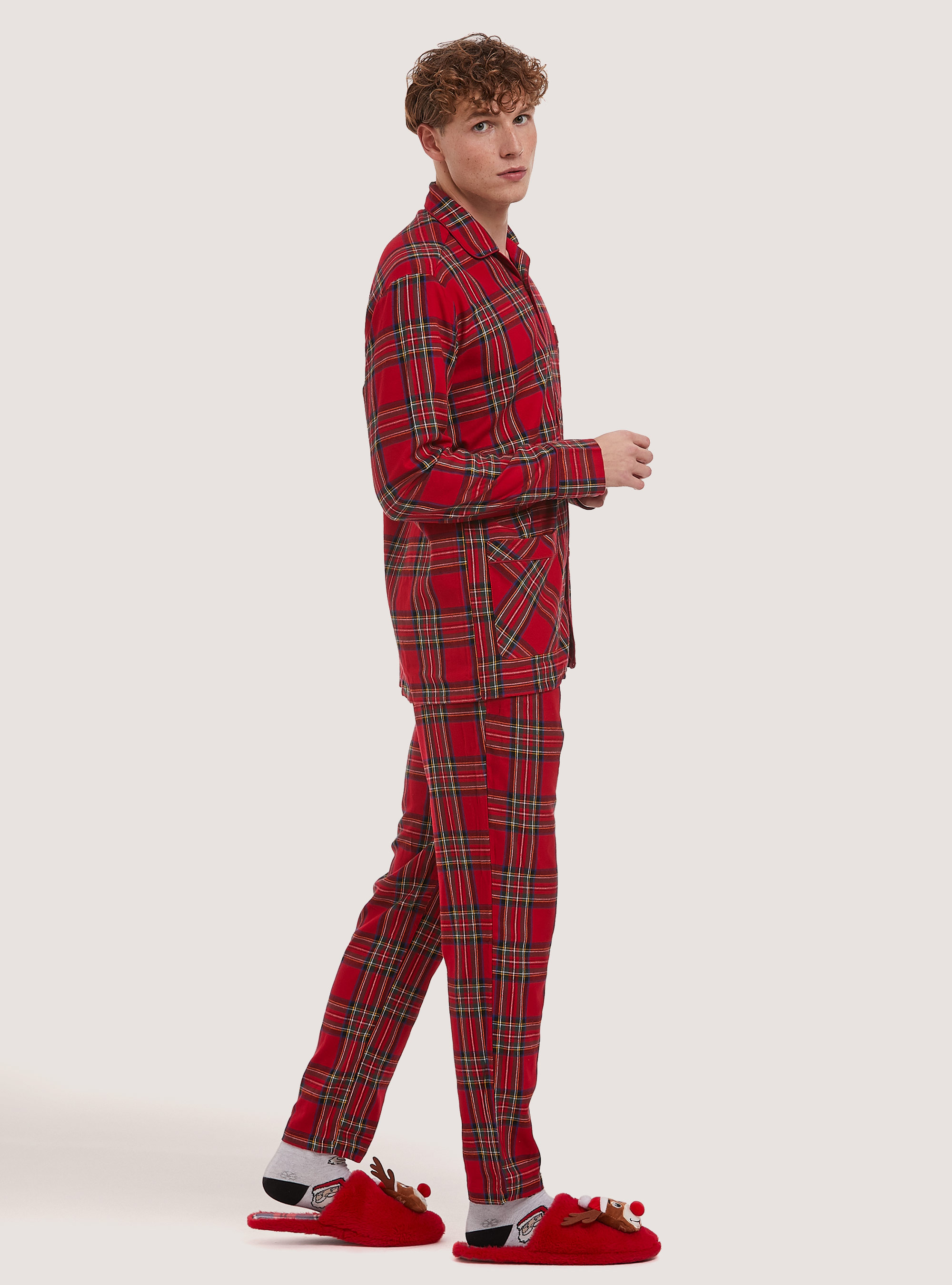 Christmas Family Collection tartan pyjamas, RD1 RED DARK