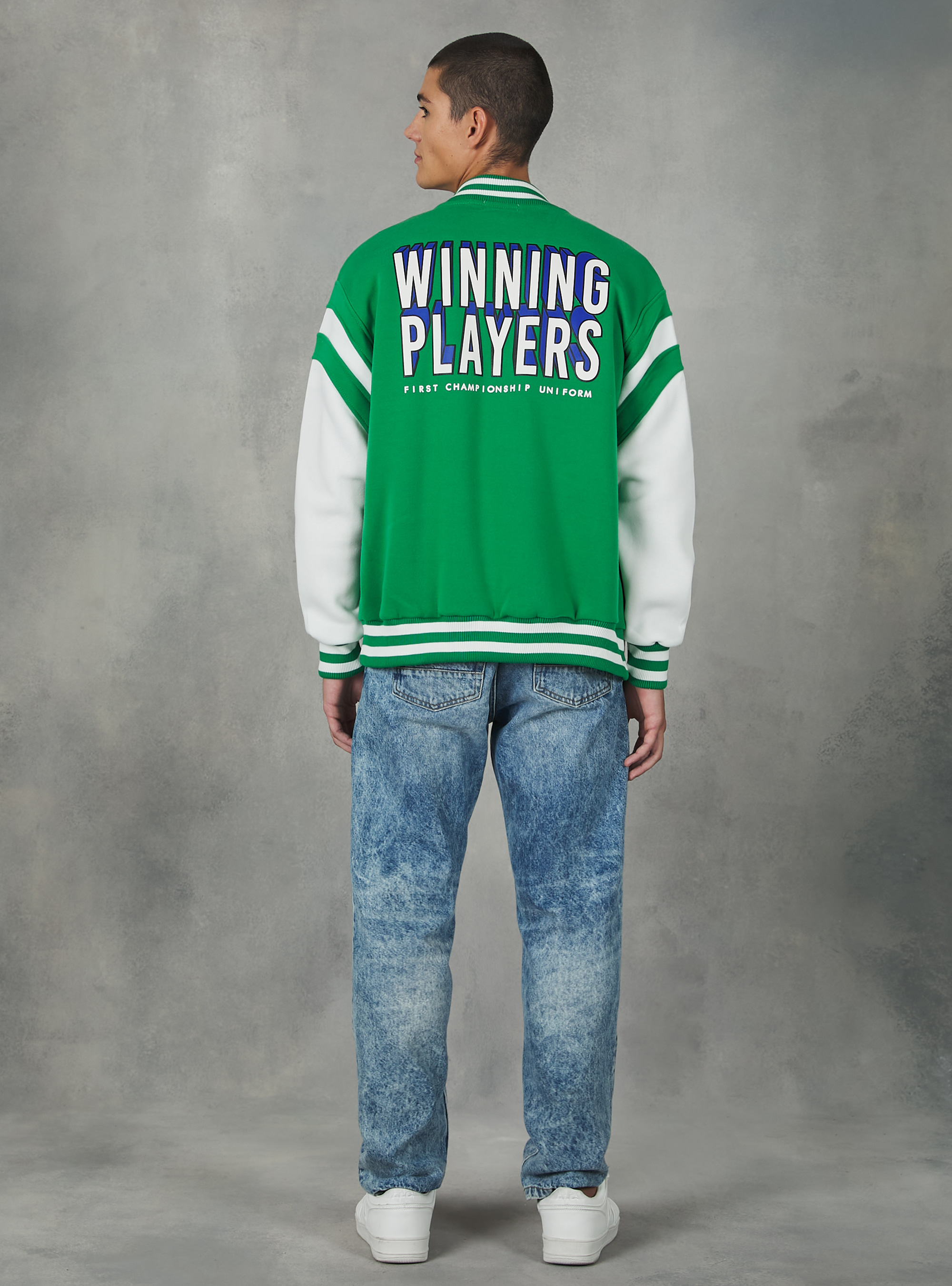 College Bomber Jacket with print, GN2 GREEN MEDIUM