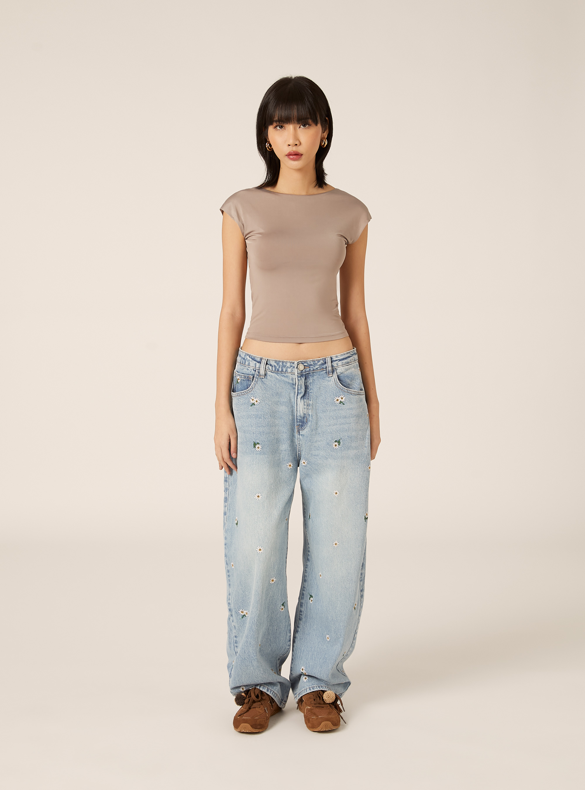 Maglietta con schiena scoperta, SA1 SAND DARK