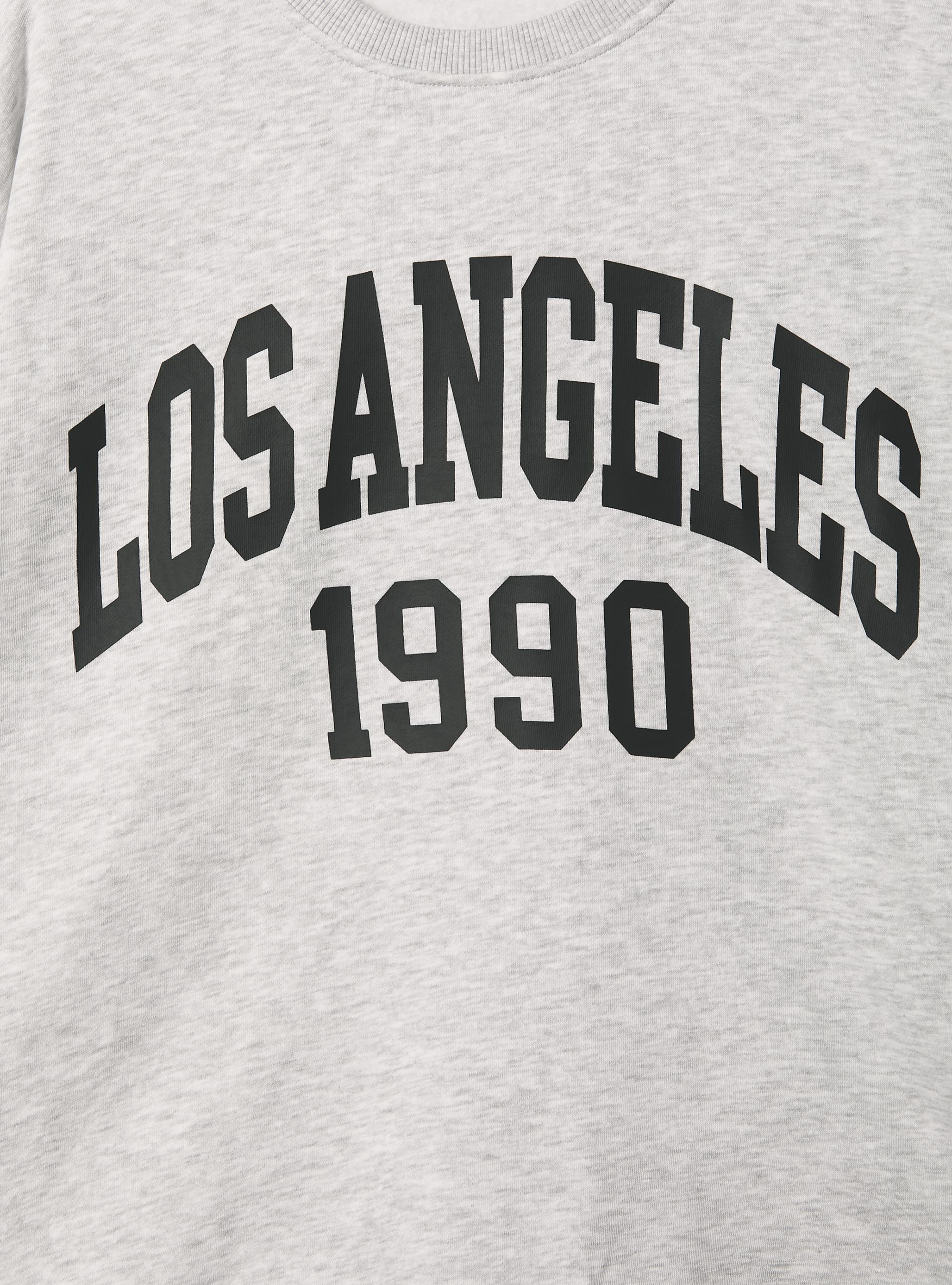 Sudadera universitaria oversize de cuello redondo, MGY3 GREY MEL LIGHT