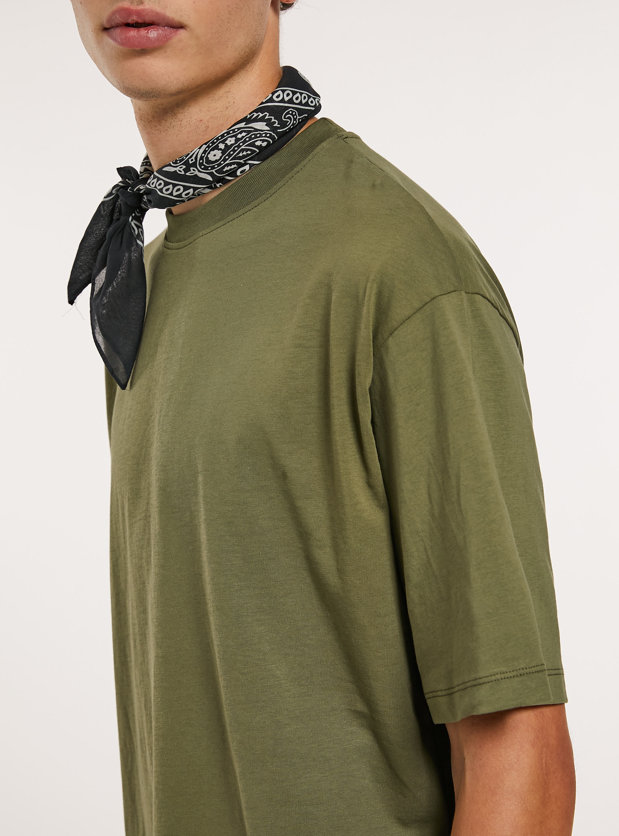 Boxy fit cotton t-shirt, KY2 KAKY MEDIUM