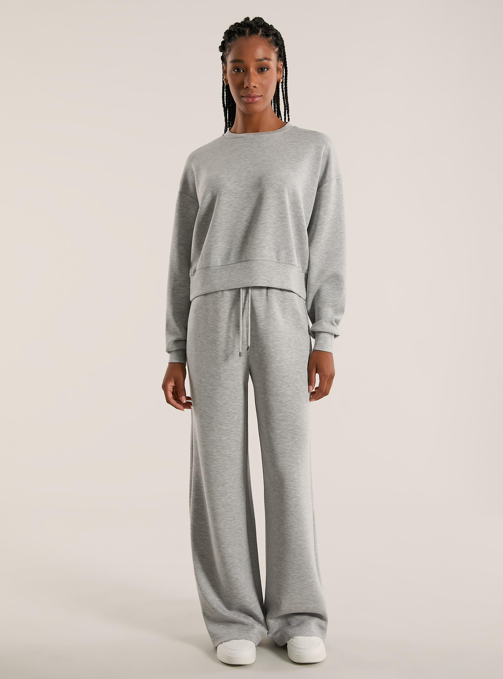 Soft touch sweatshirt, MGY3 GREY MEL LIGHT