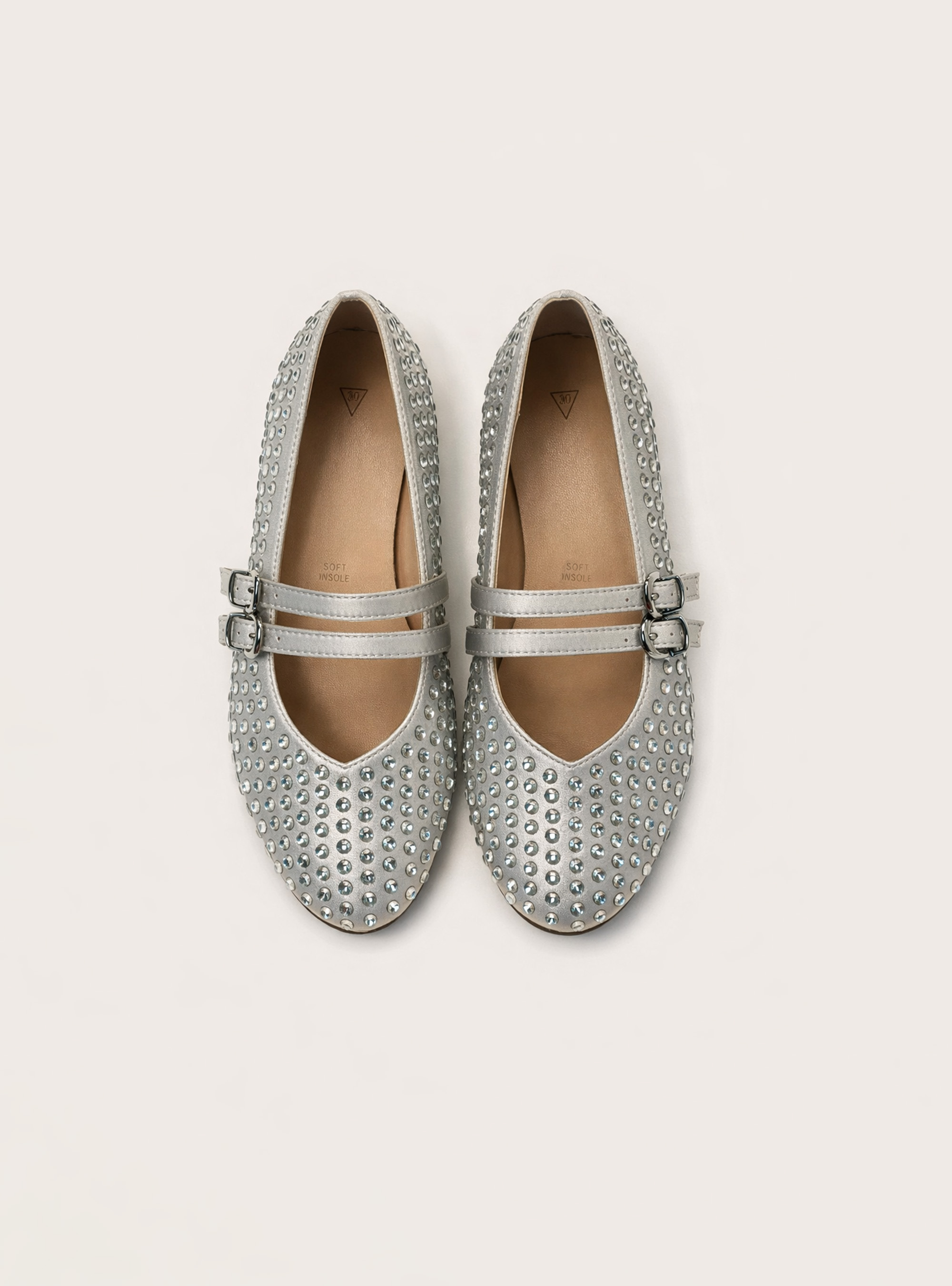 Ballerine con borchie, WH1 OFF WHITE