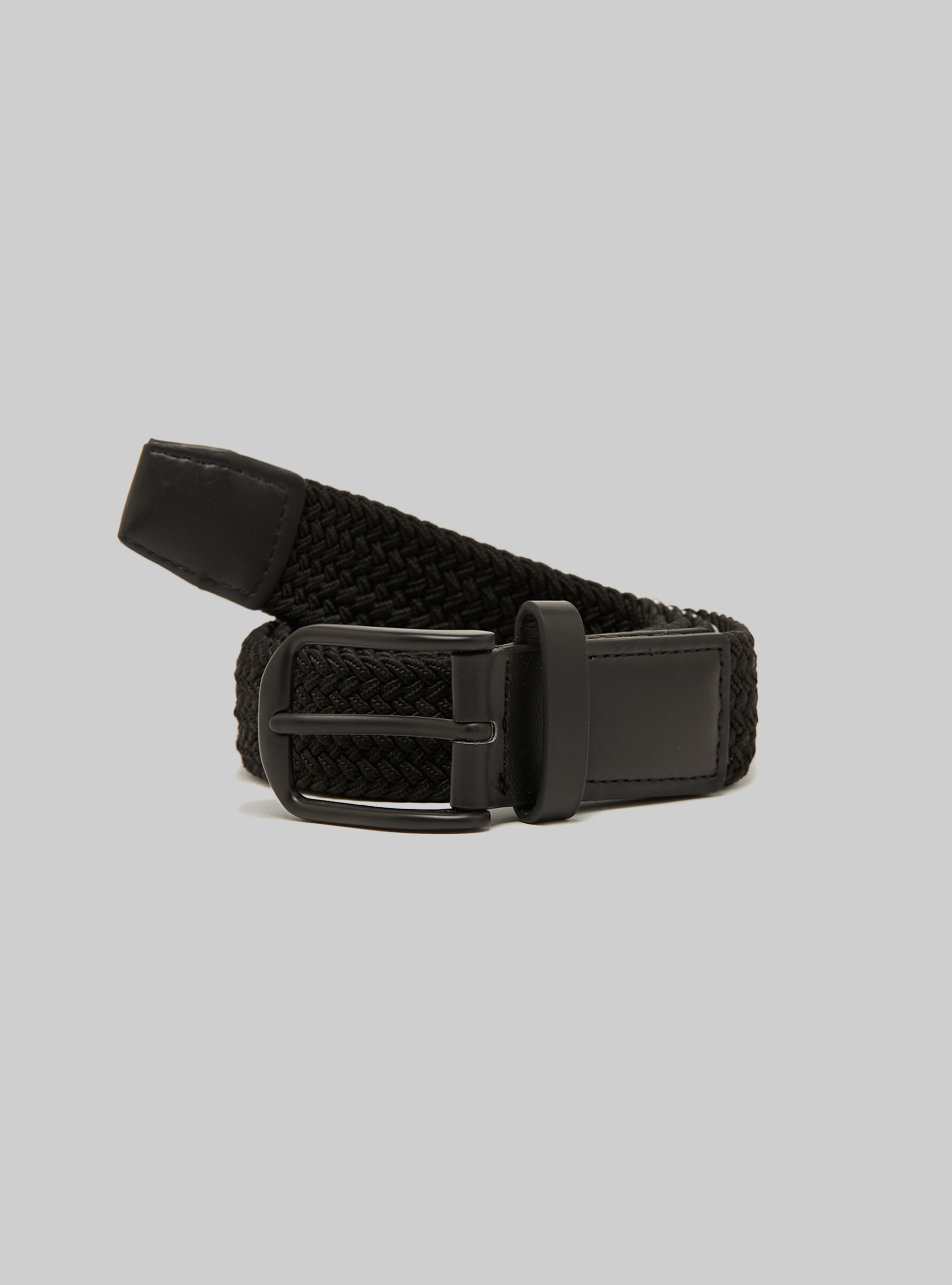 Cintura intrecciata elastica, BK1 BLACK