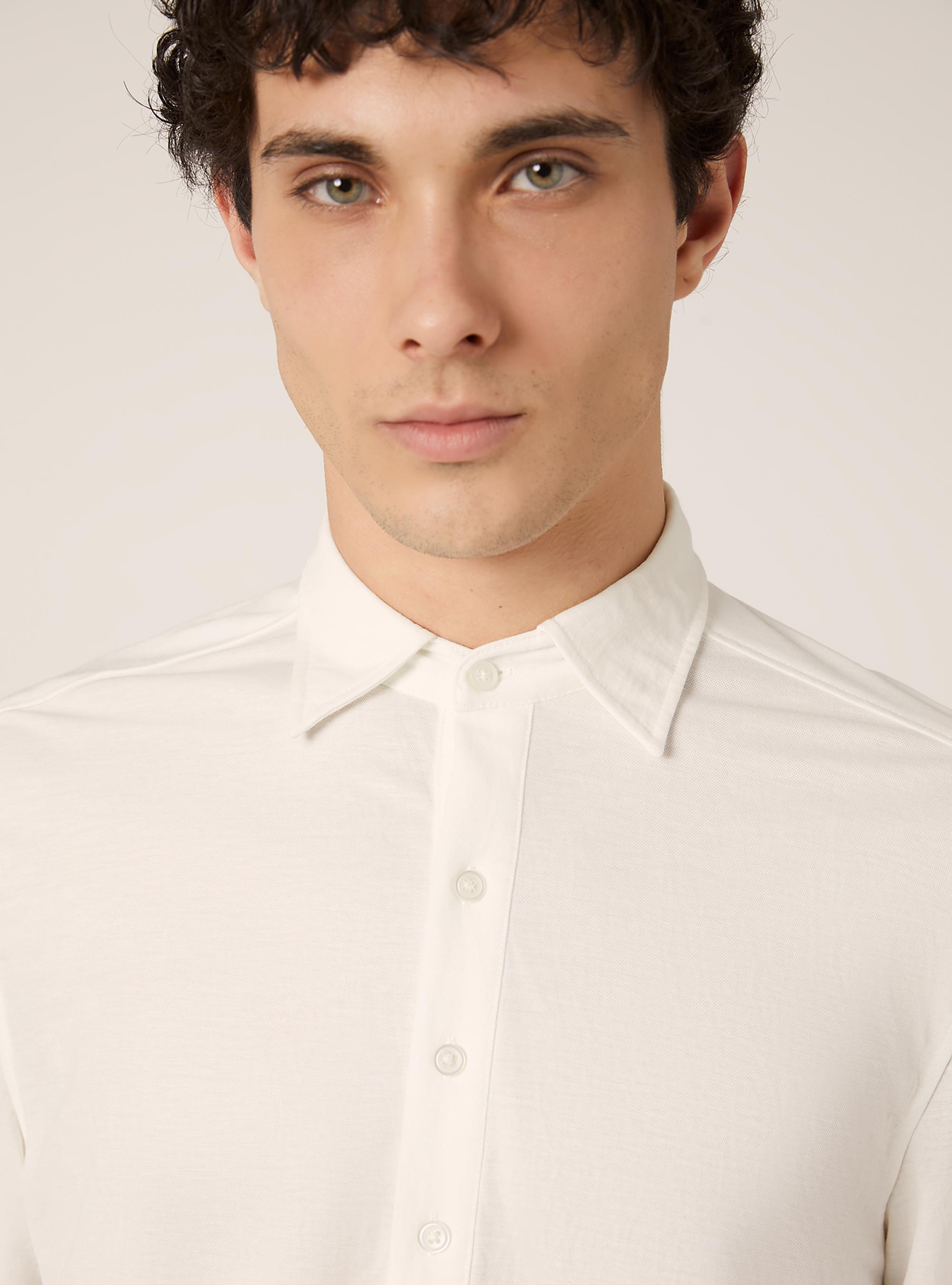 Camisa medio abrochada, WH2 WHITE