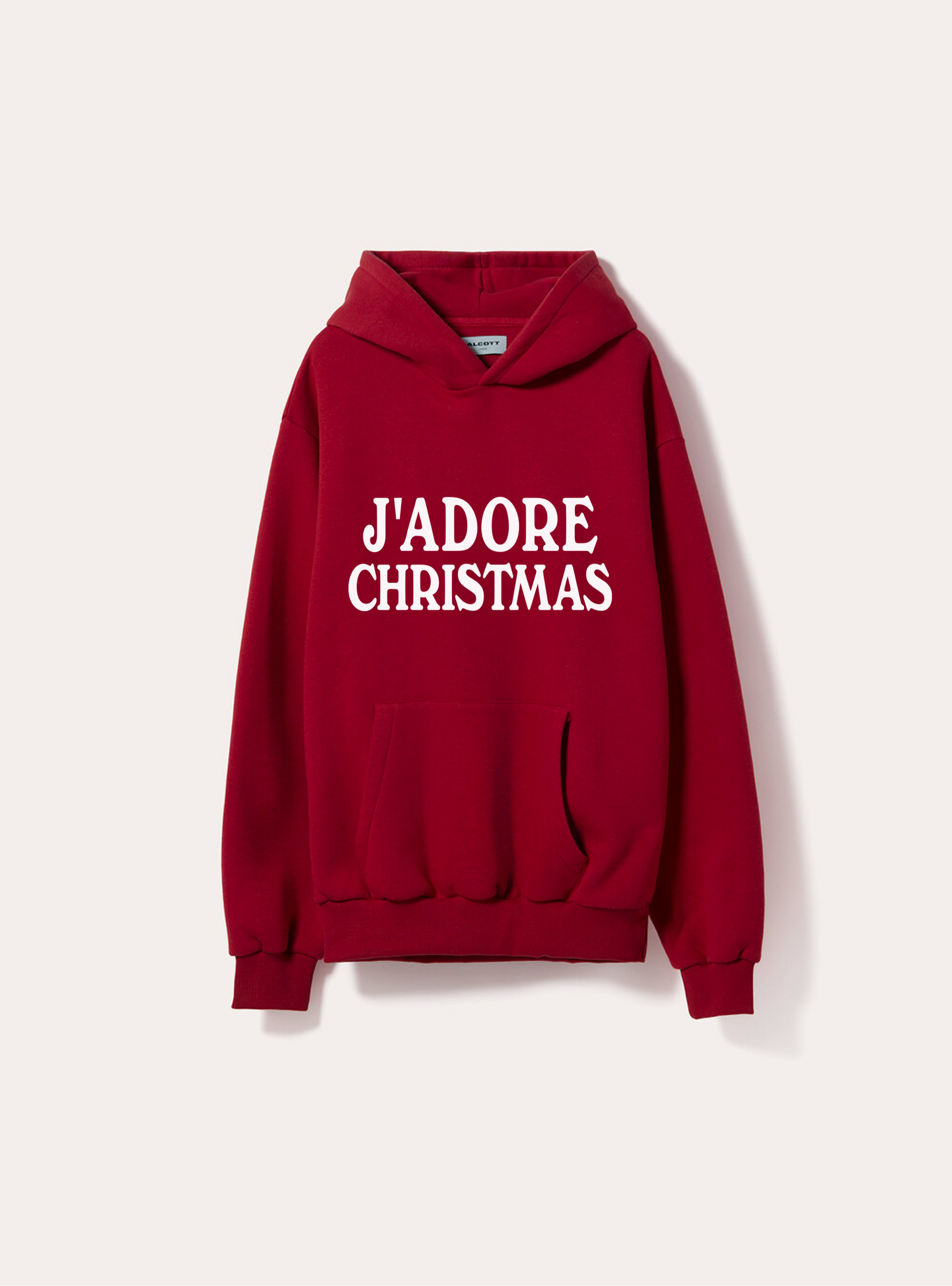 Felpa boxy fit con stampa J'adore Christmas, RD1 RED DARK