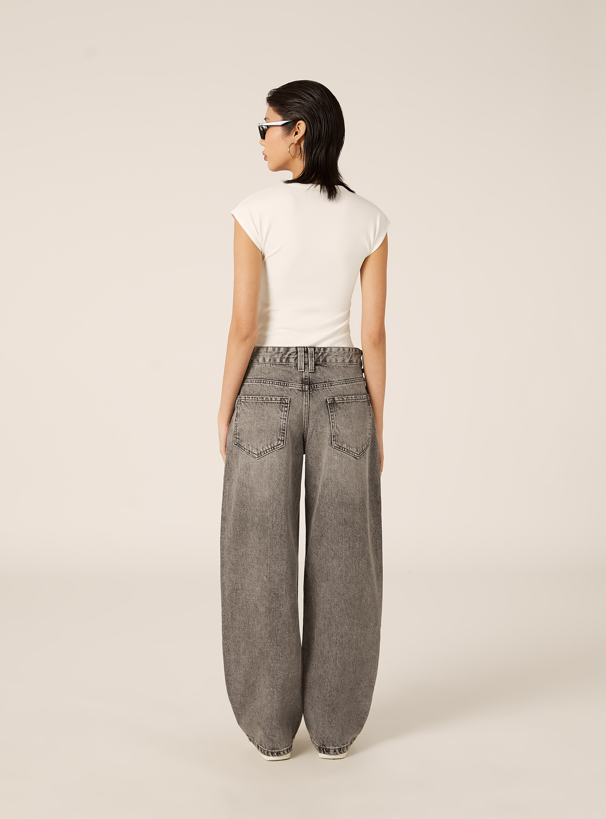 Jeans baggy barrel, D00G GREY
