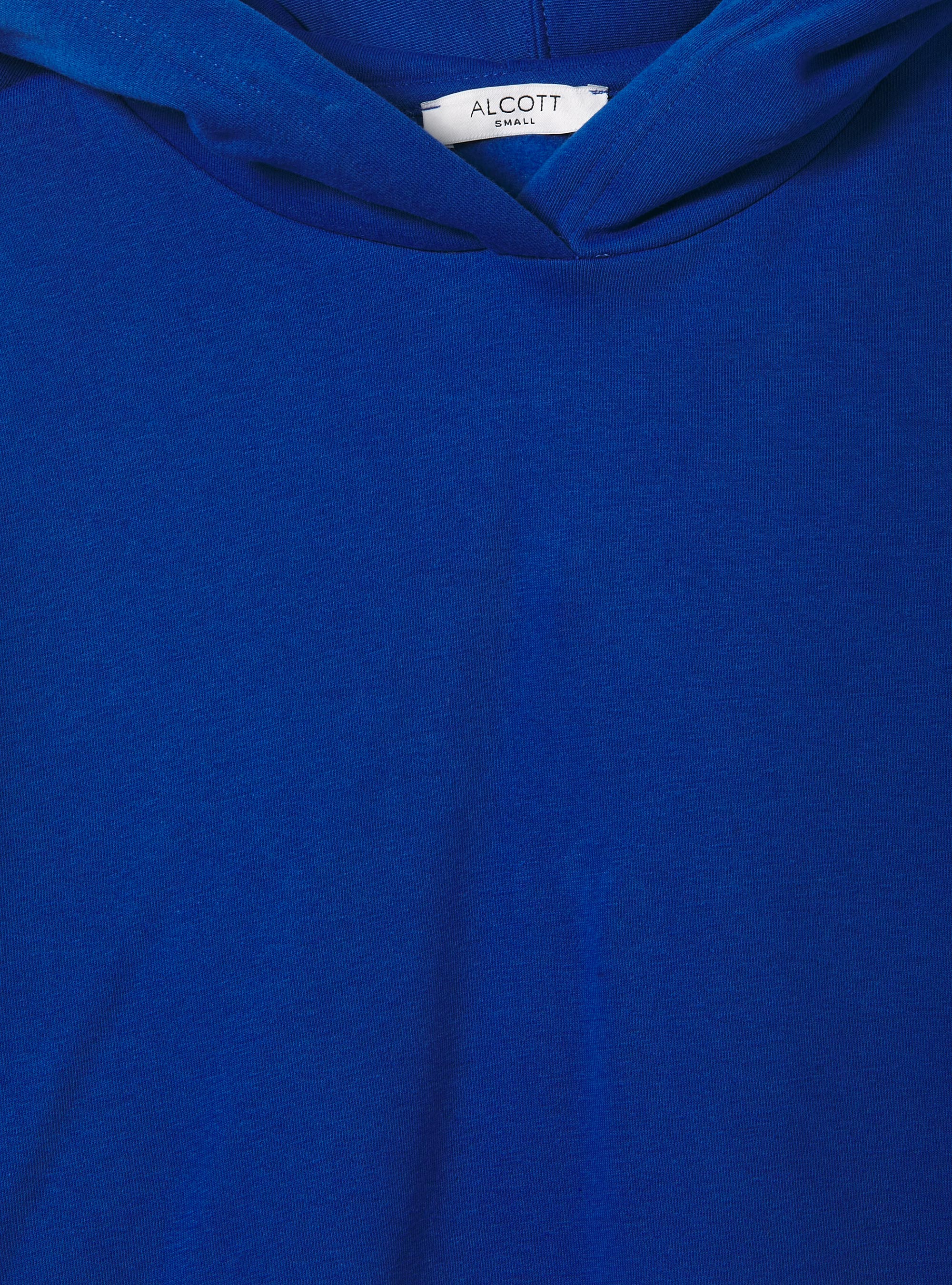 Cropped sweatshirt with comfort fit hood, RY2 ROYALE MEDIUM