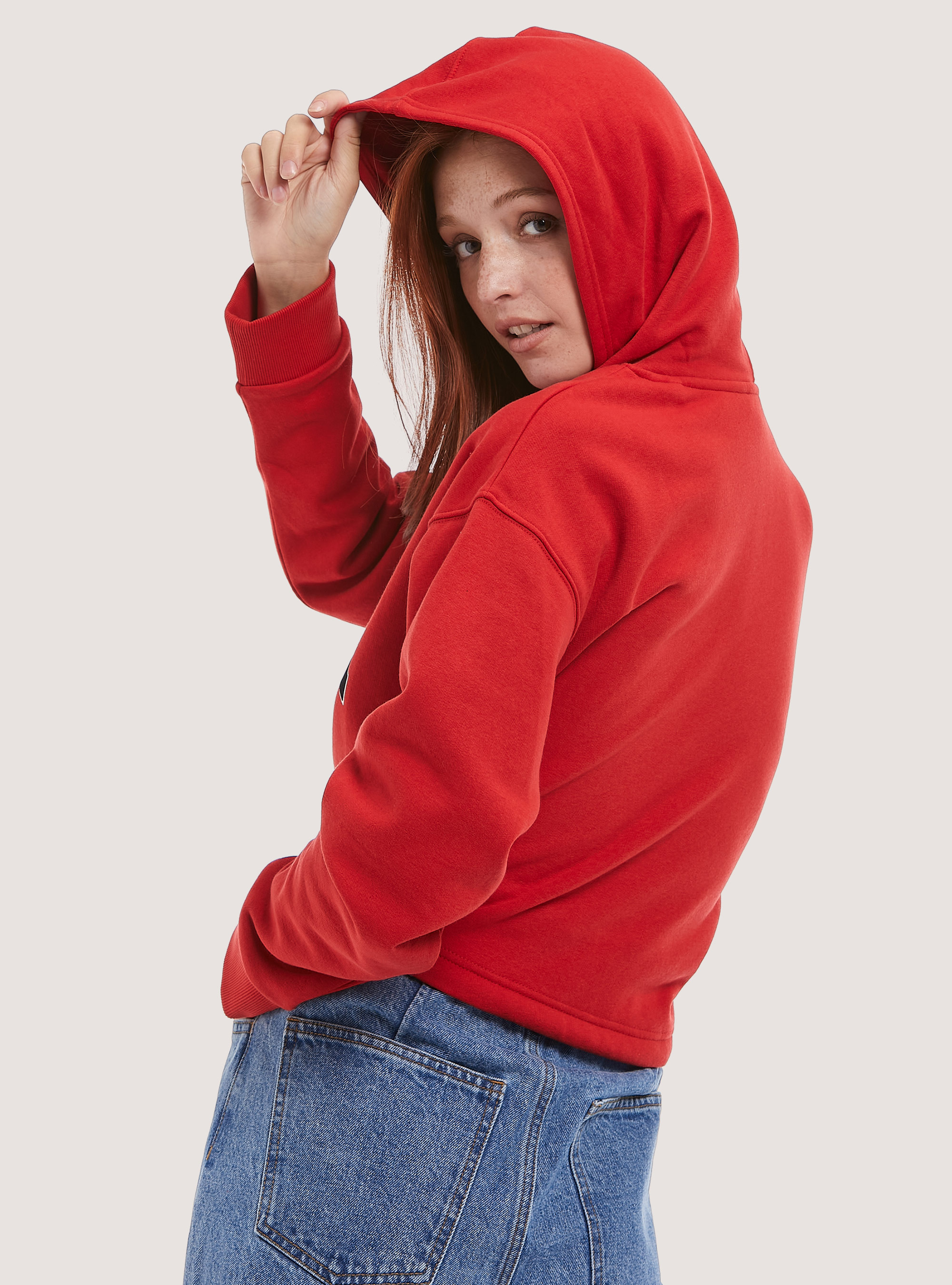 Sudadera con estampado y cordón en el bajo, RD2 RED MEDIUM