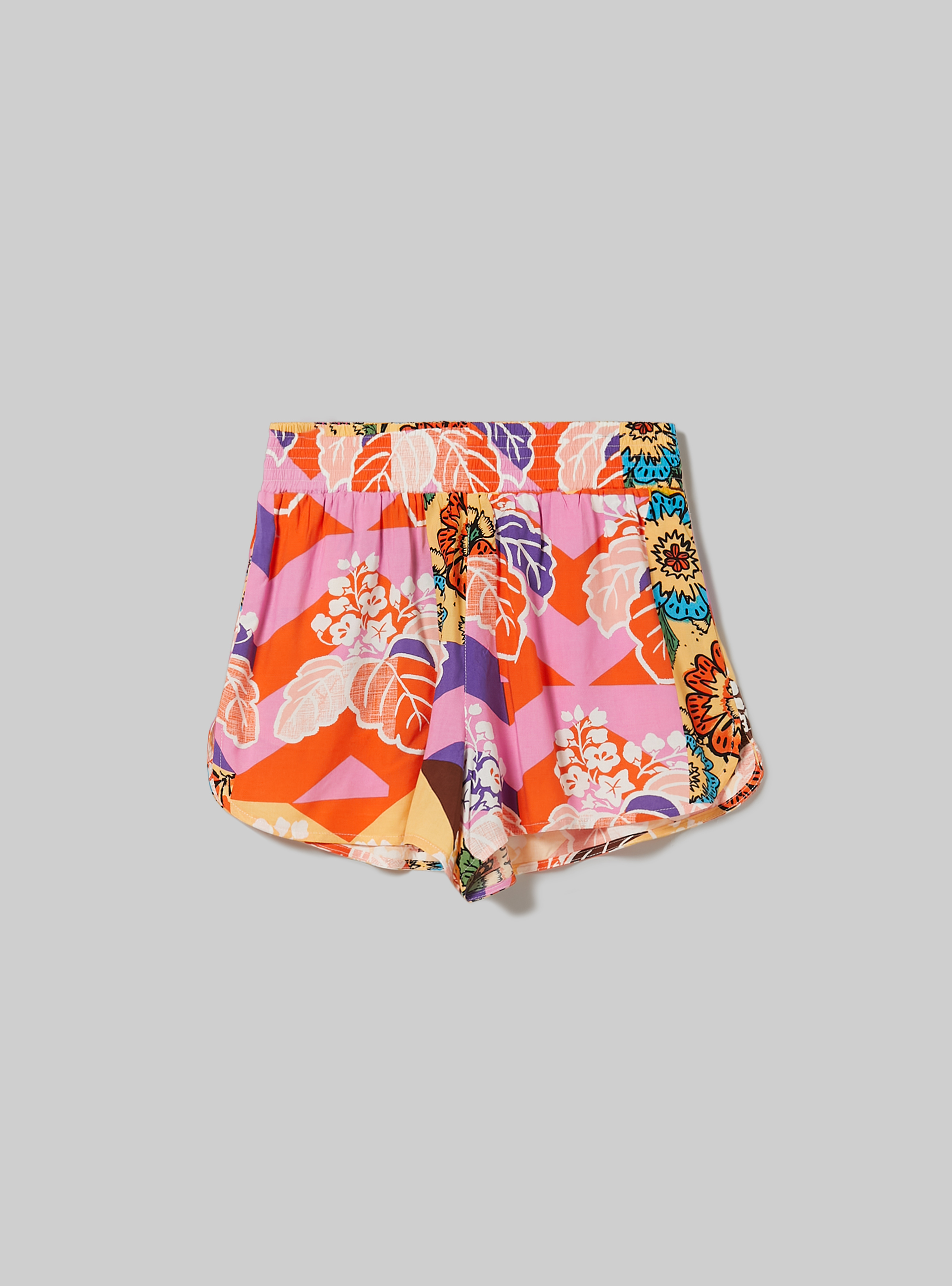 Shorts with floral print, OR2 ORANGE MED.