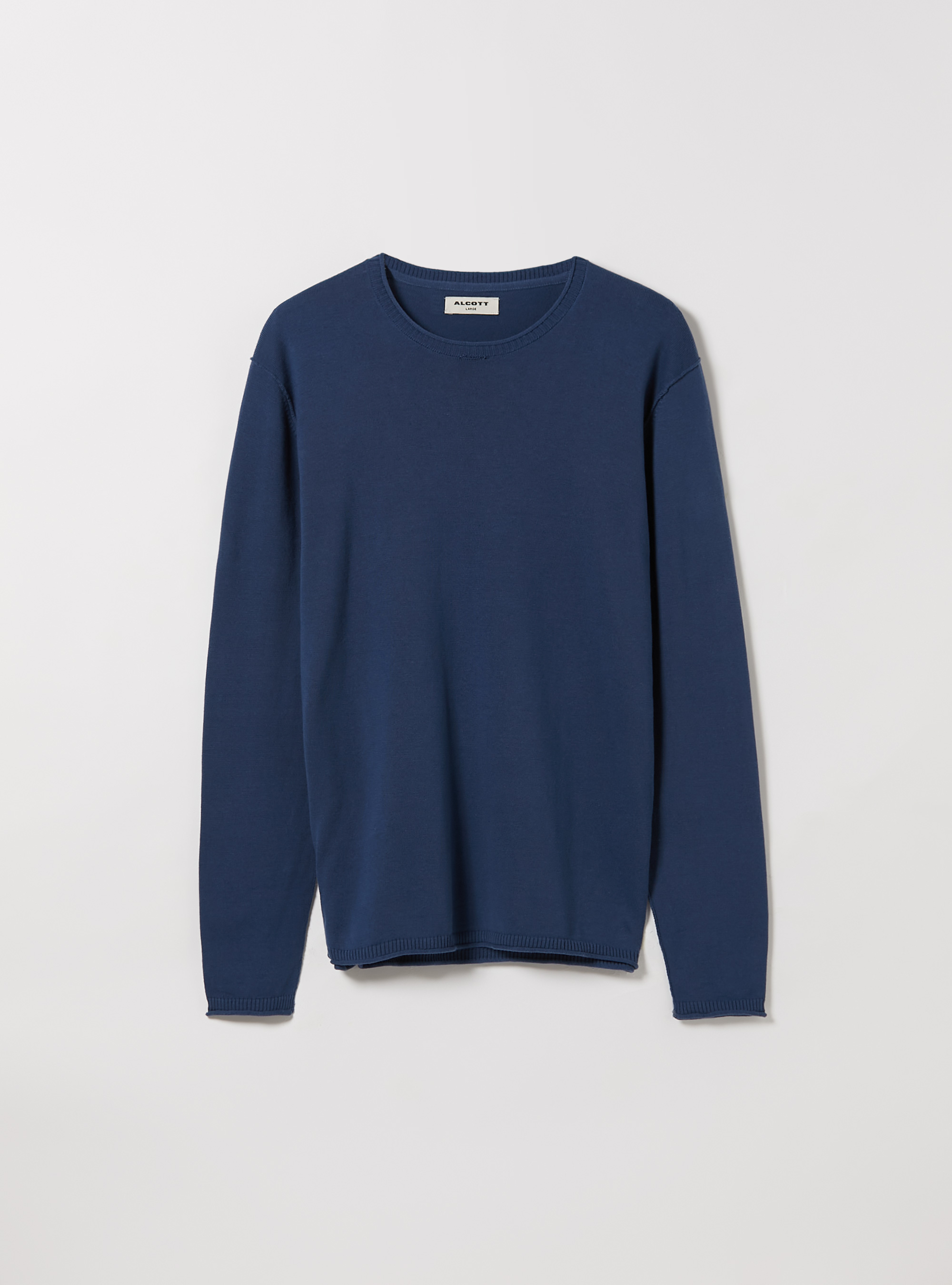 Pull en coton à col rond, BL2 BLUE MEDIUM