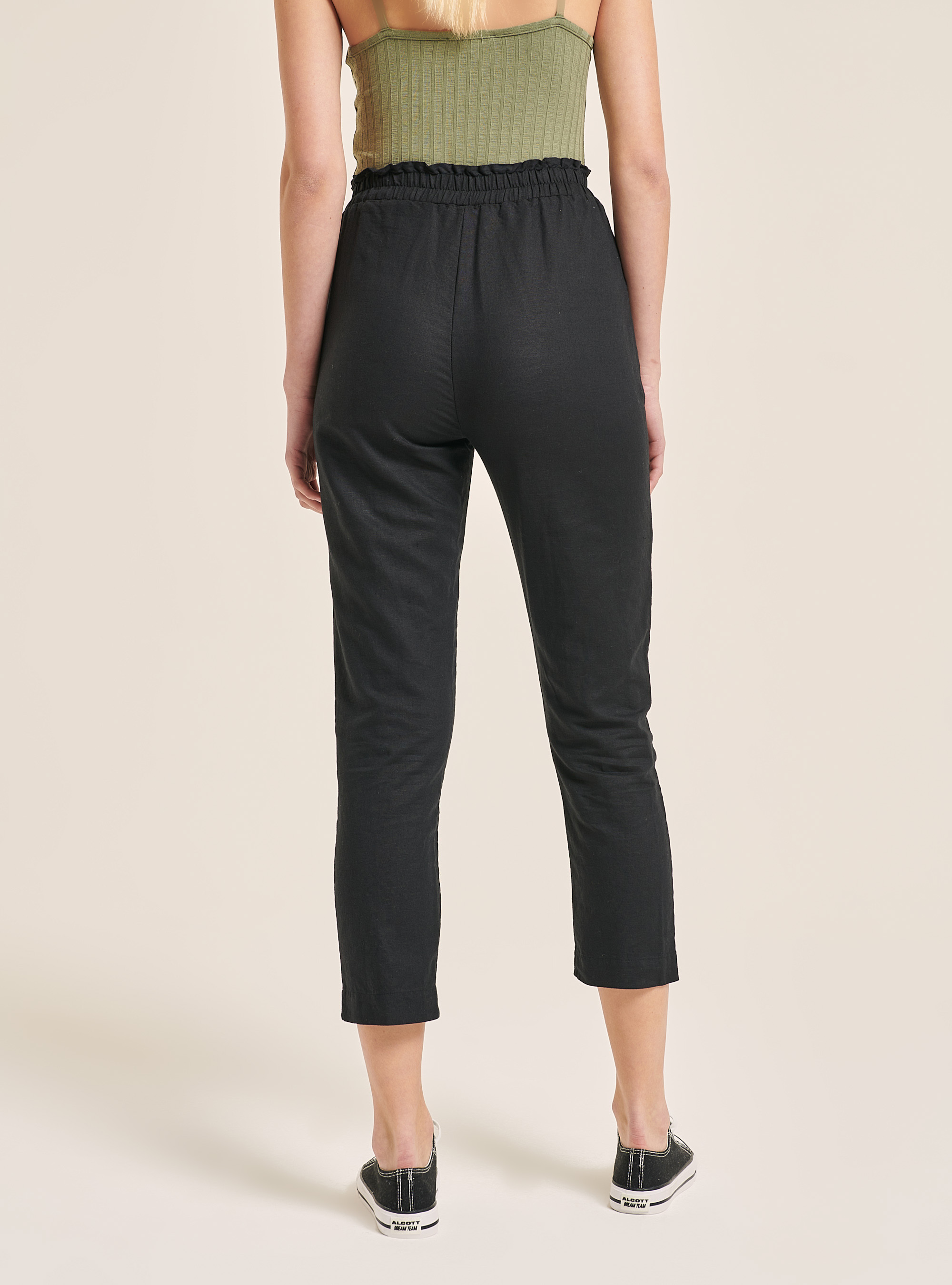 Paperbag-Hose, C101 BLACK