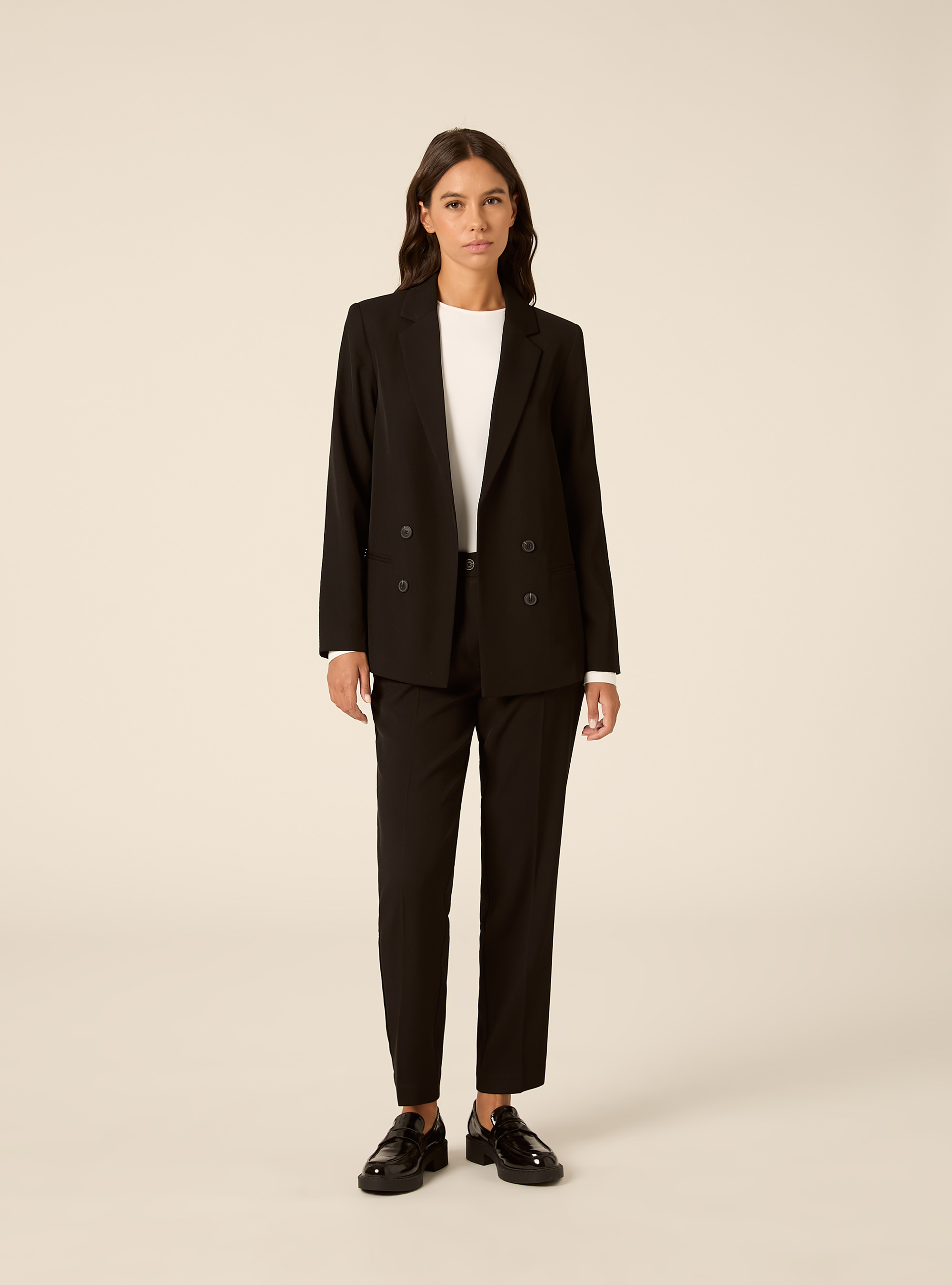 Giacca basic aperto doppiopetto, BK1 BLACK