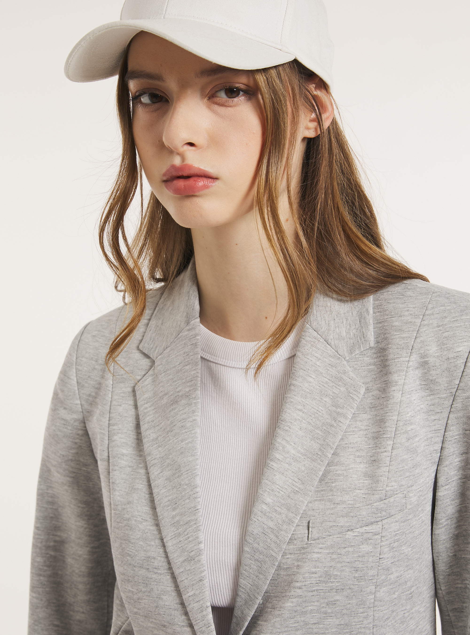 Jersey blazer, MGY3 GREY MEL LIGHT