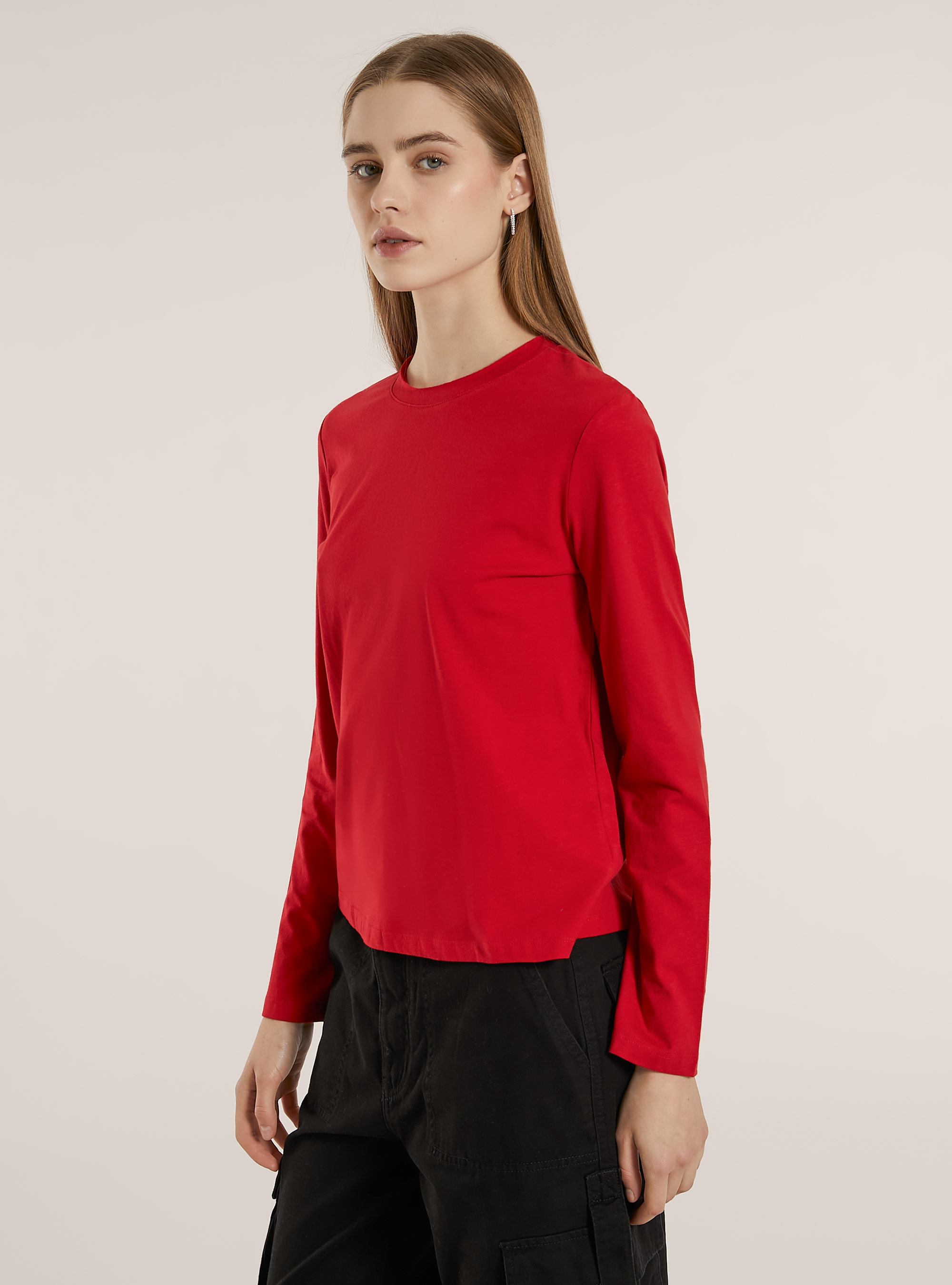 Maglietta basic a maniche lunghe, RD2 RED MEDIUM