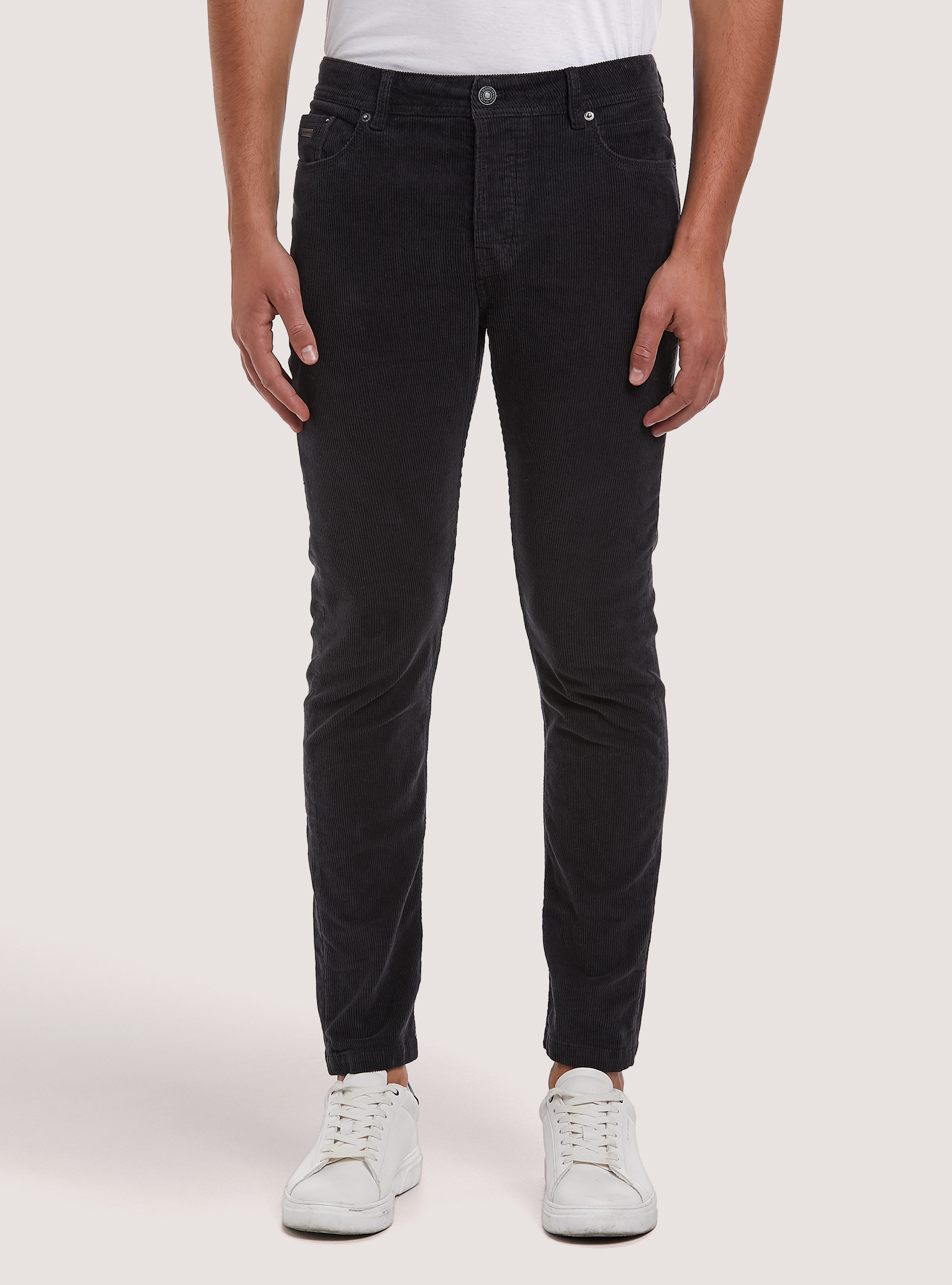 Pantaloni in velluto a coste skynny fit, GY1 GREY DARK