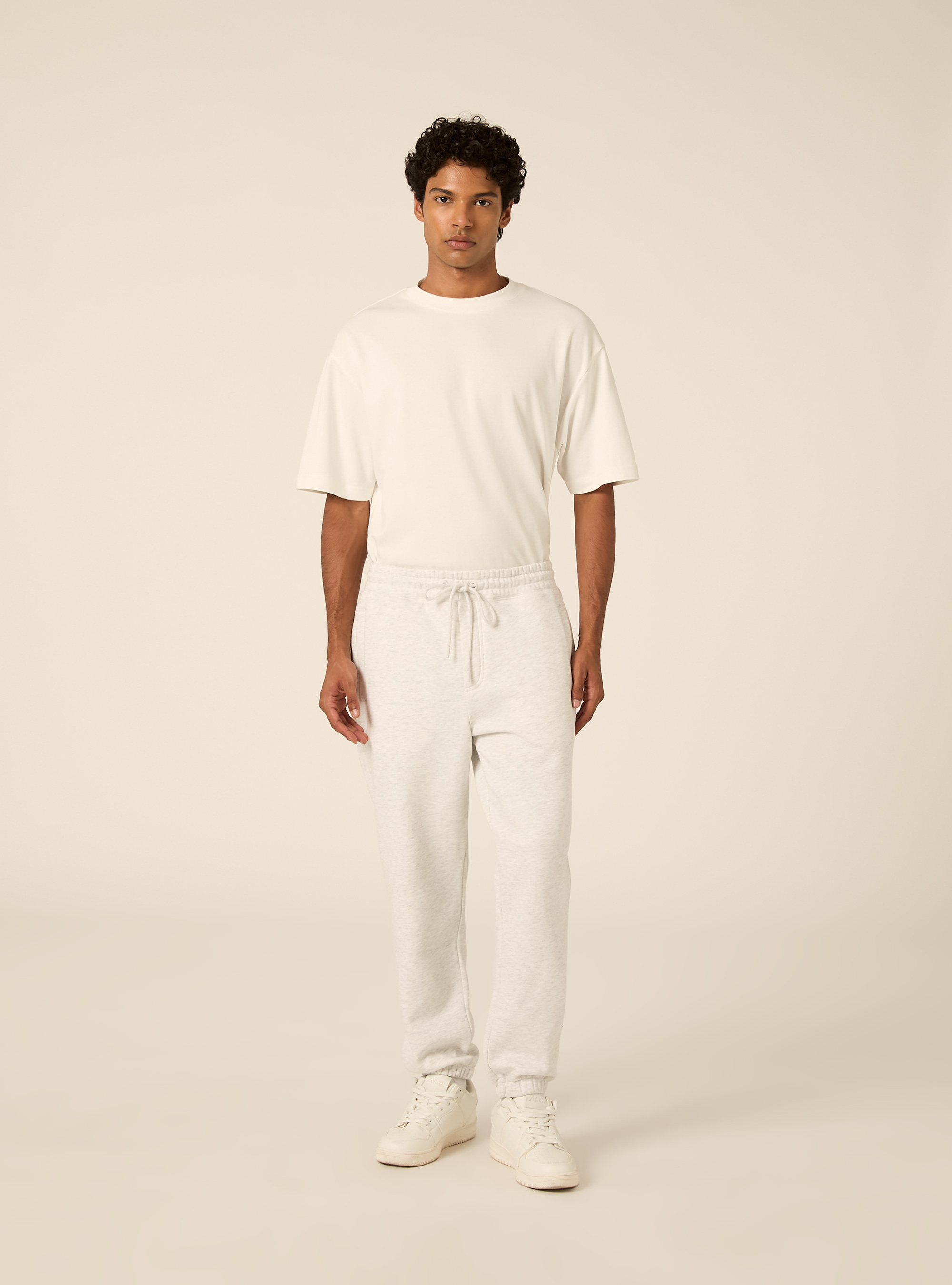 Jogger basico con coulisse ed elastico in vita, MGY3 GREY MEL LIGHT