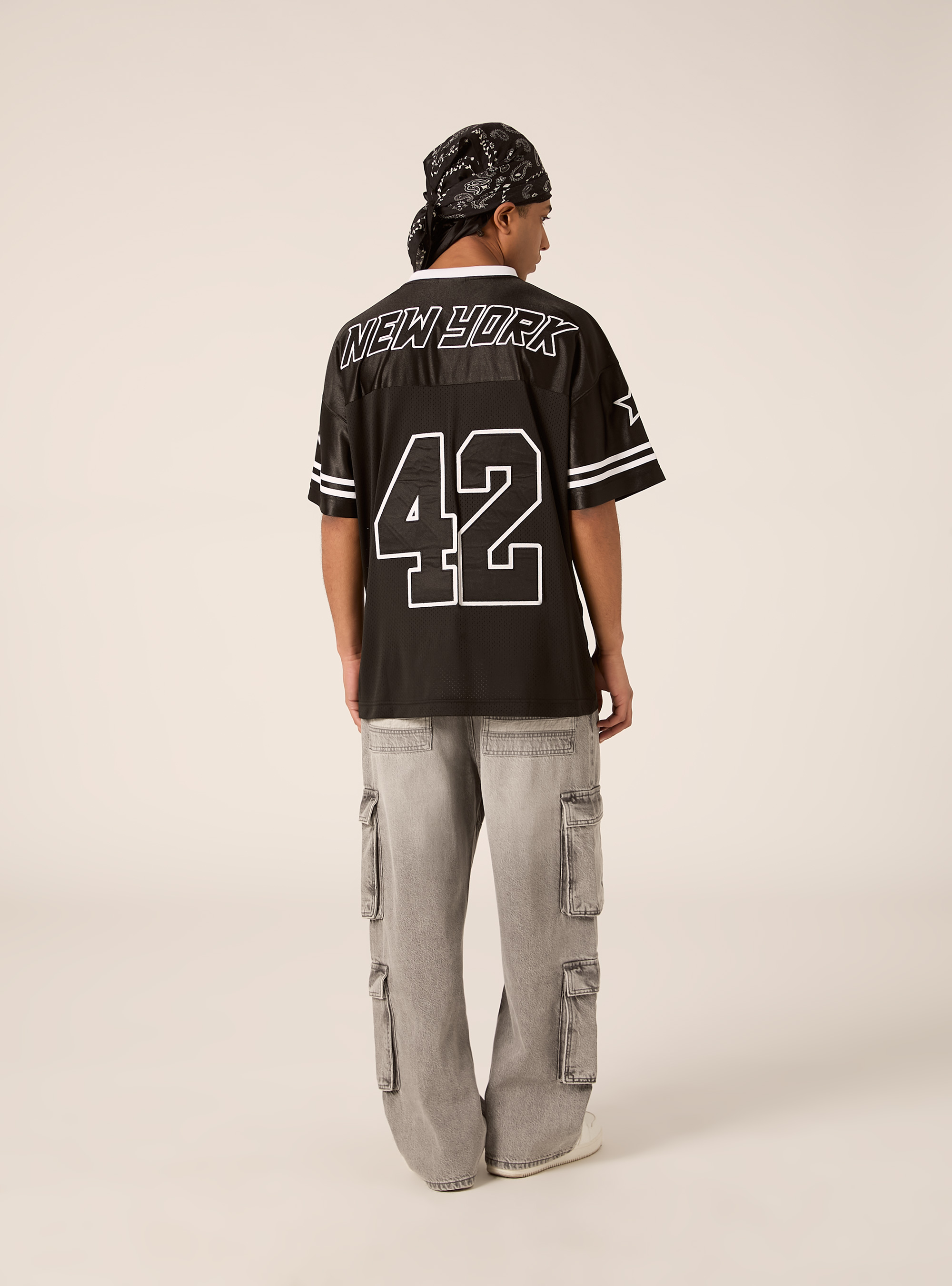 T-shirt Football avec &eacute;cussons, BK1 BLACK