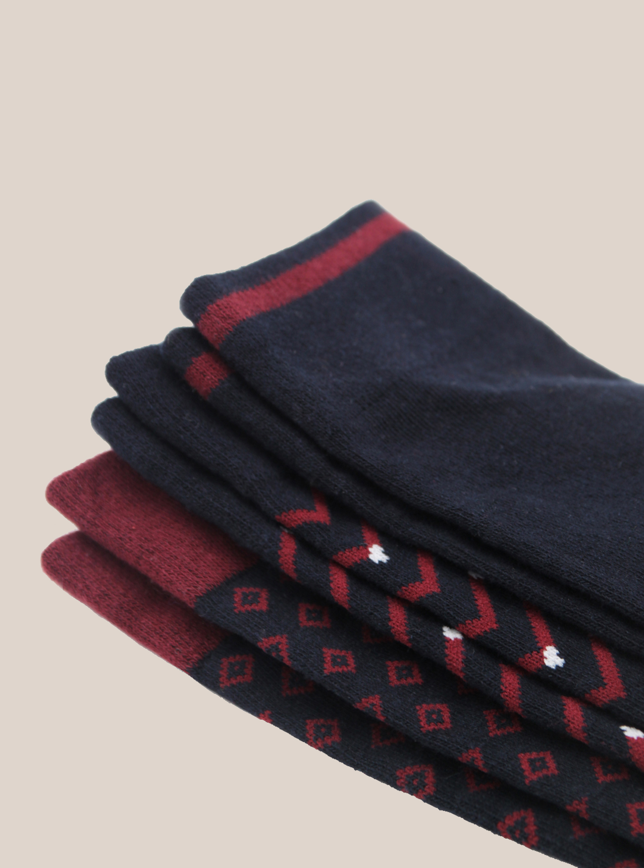 Lot de chaussettes fantaisie, BLUE NAVY/BORDEAUX