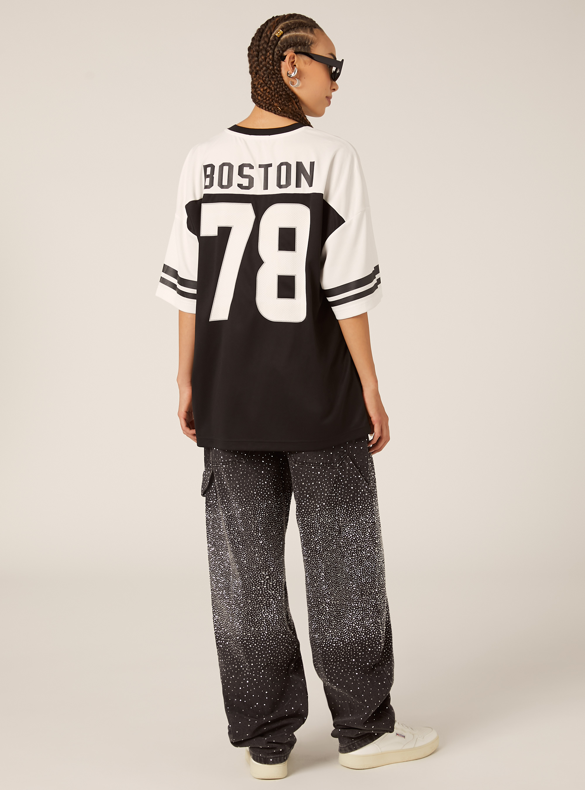 Oversize-T-Shirt mit Grafik, BK1 BLACK