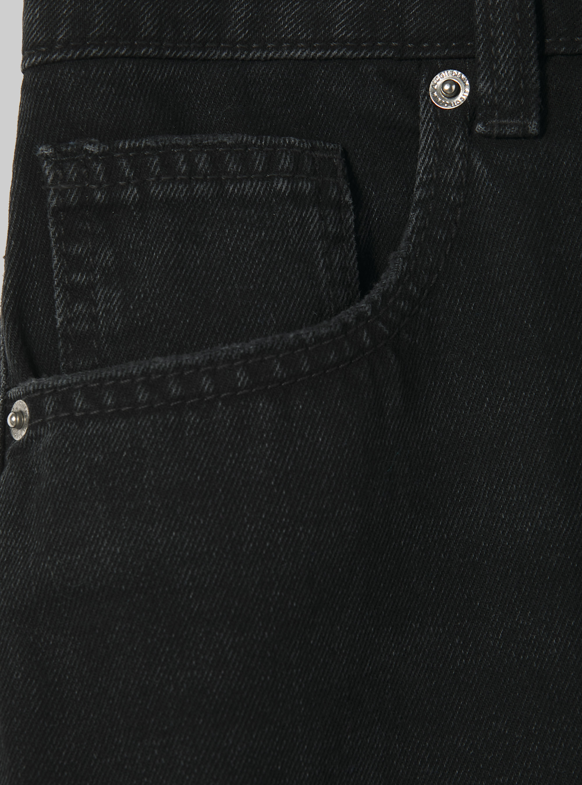 Denim long skirt, D000 BLACK